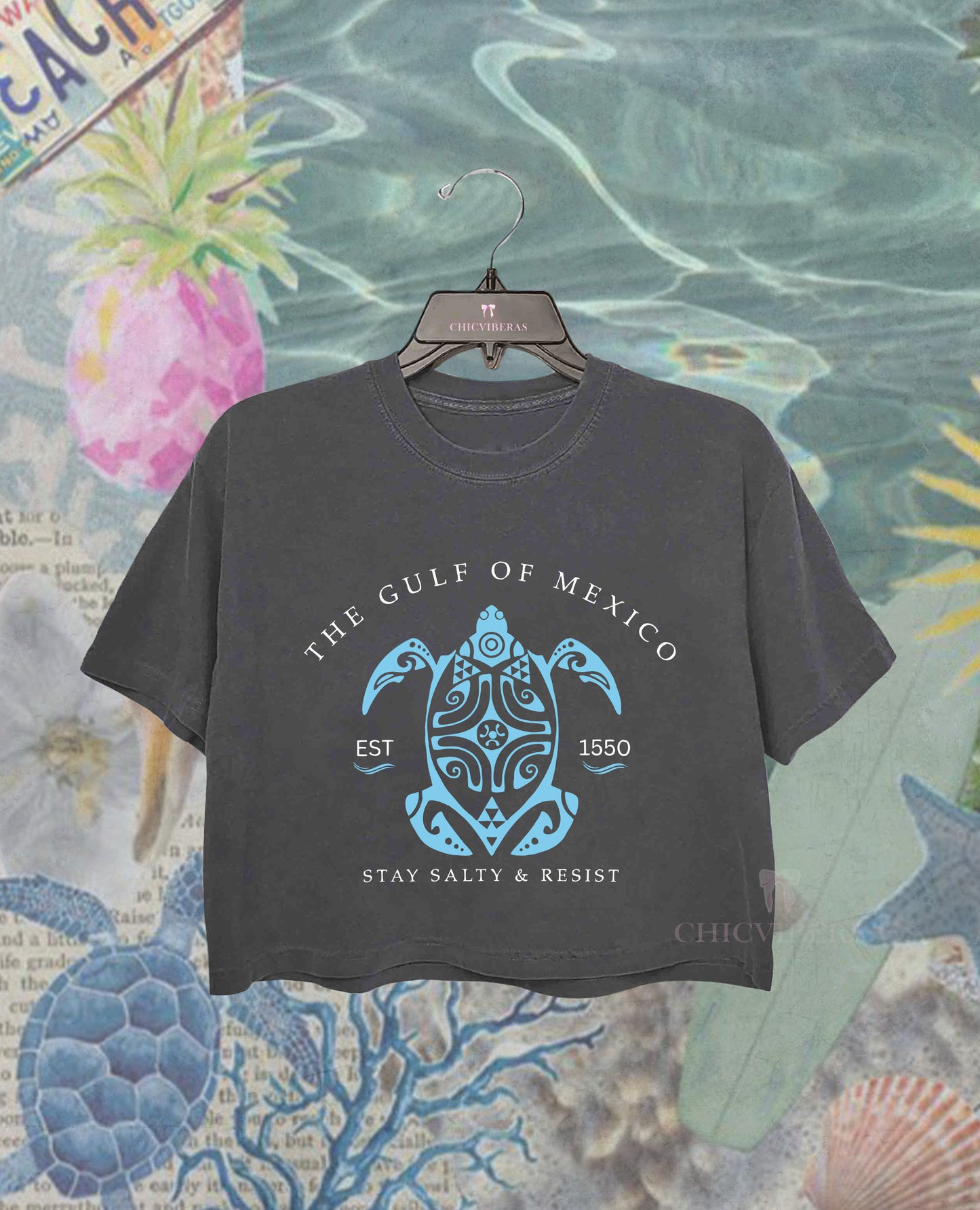 Gulf of Mexico Stay Salty Resistance Crop Shirt
