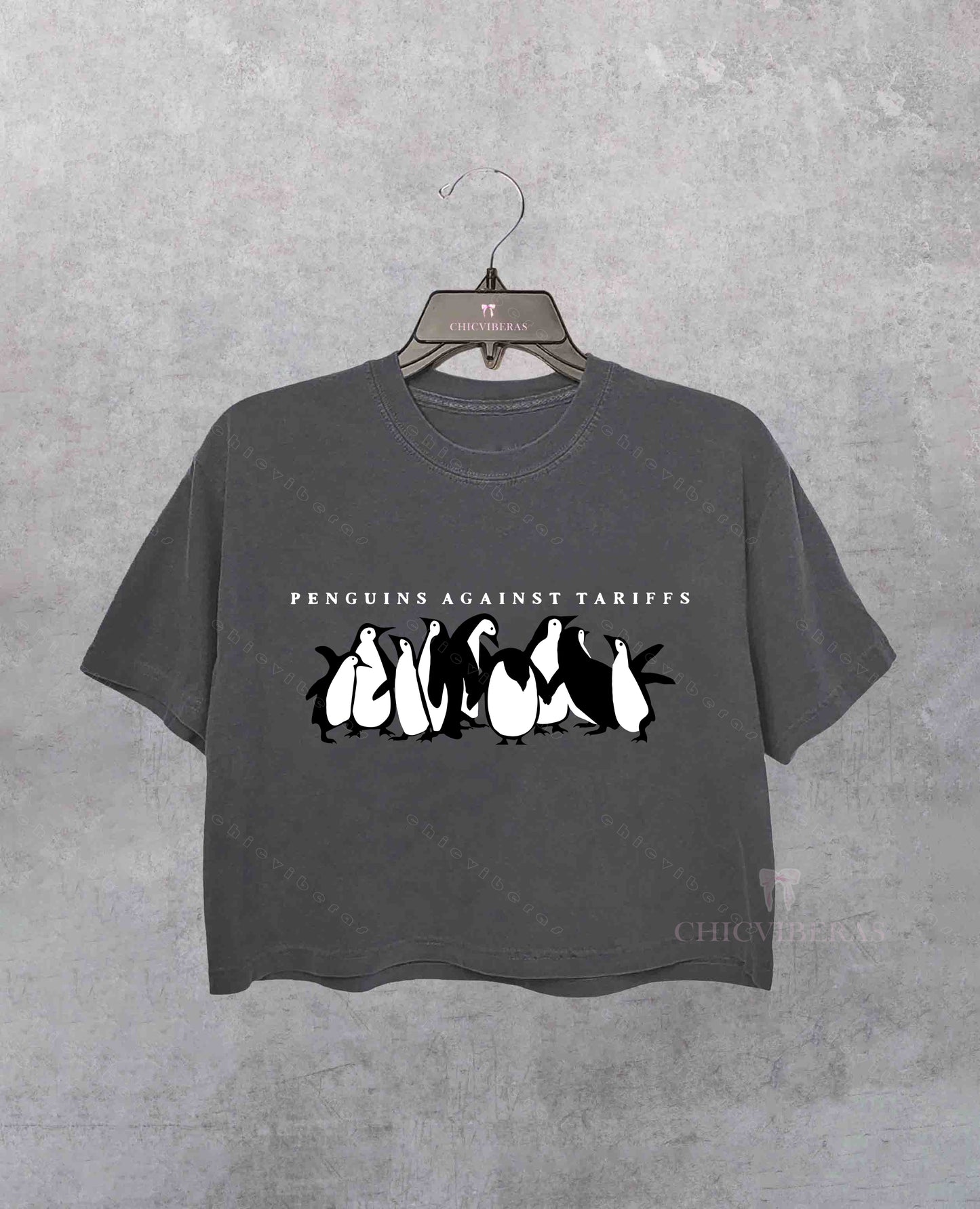 Penguins Against Tariffs FDT Crop Shirt