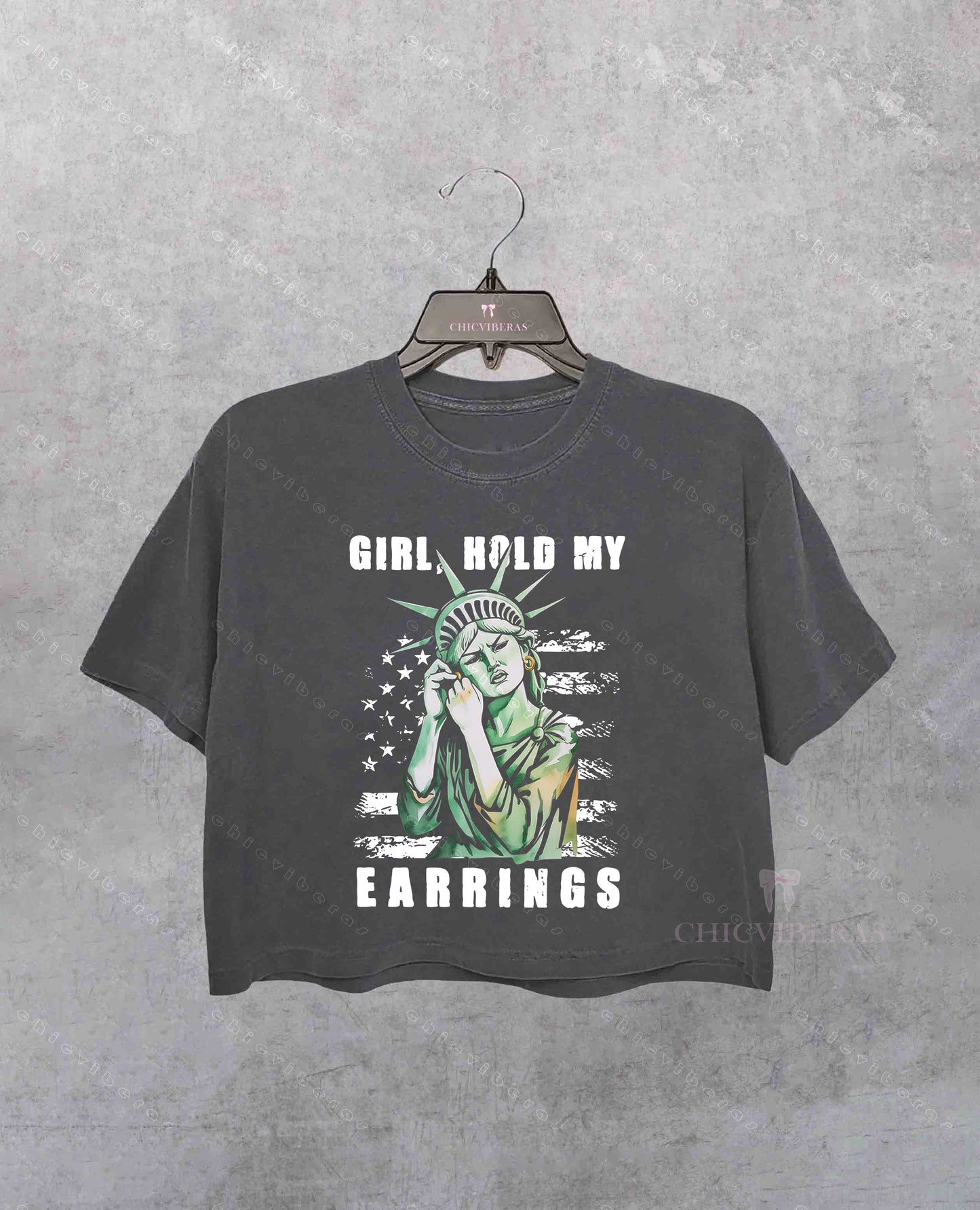 Girl Hold My Earrings Crop Shirt