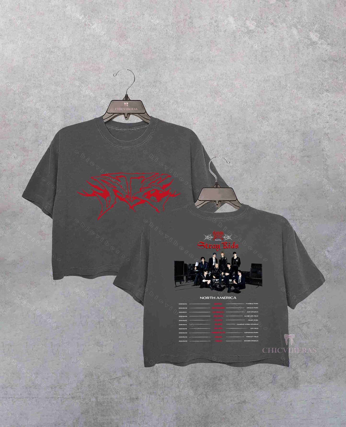 Stray Kids dominATE World Tour US 2025 2 Sides Crop Shirt