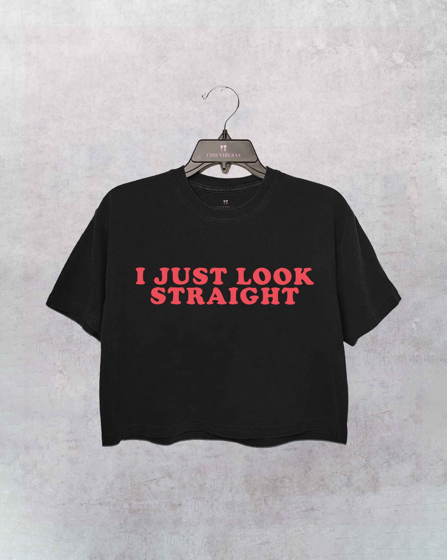 I Just Look Straight Crop Shirt