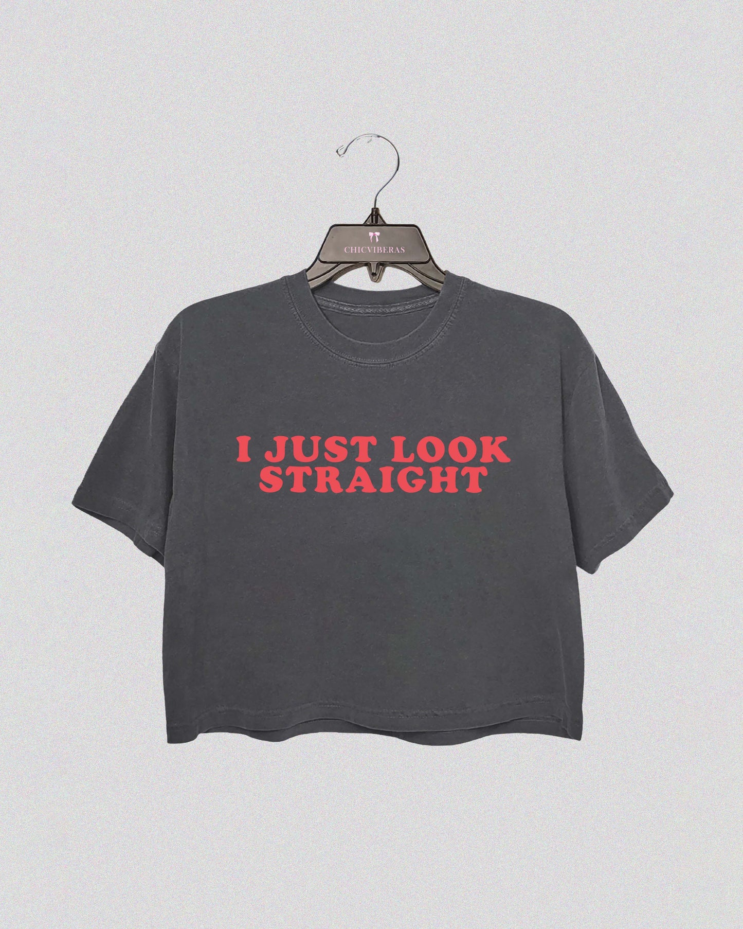 I Just Look Straight Crop Shirt