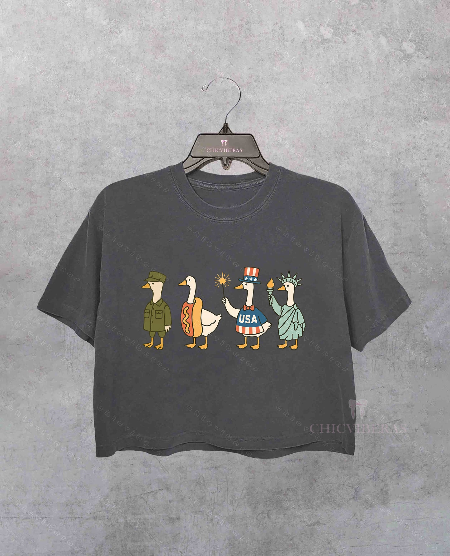 4th of July Silly Goose USA Crop Shirt
