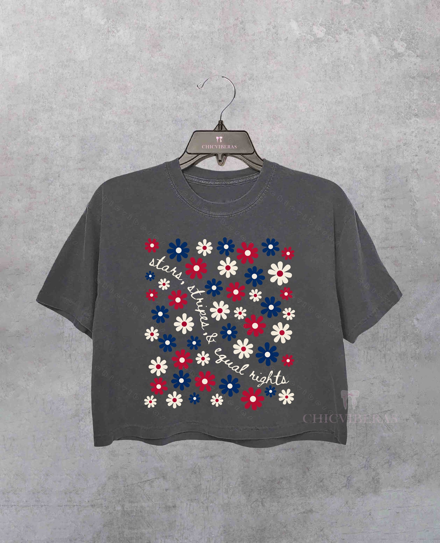 Stars Stripe & Equal Rights Patriotic USA Crop Shirt