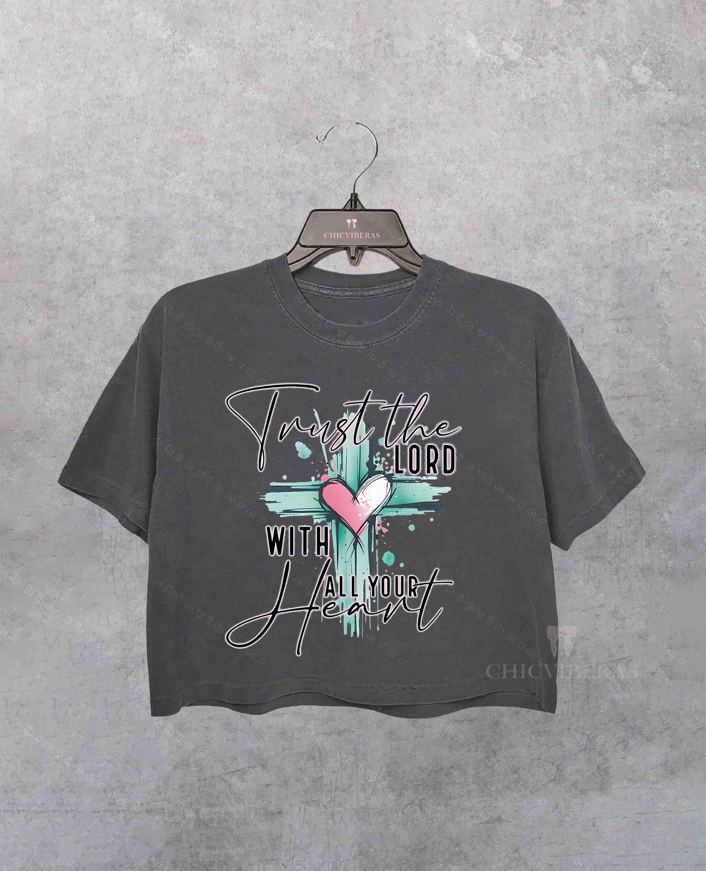 Trust the Lord with All Your Heart Christian Faith Bible Verse Crop Shirt