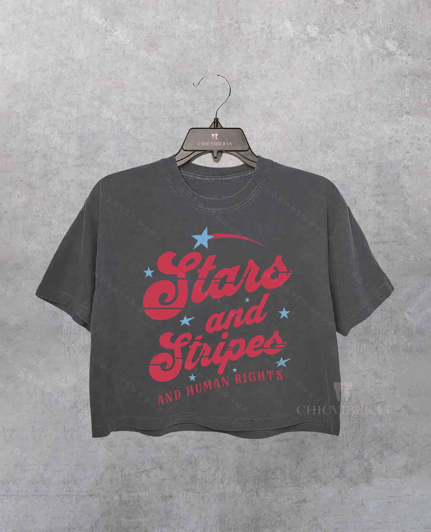 Stars Stripes And human Rights Crop Shirt