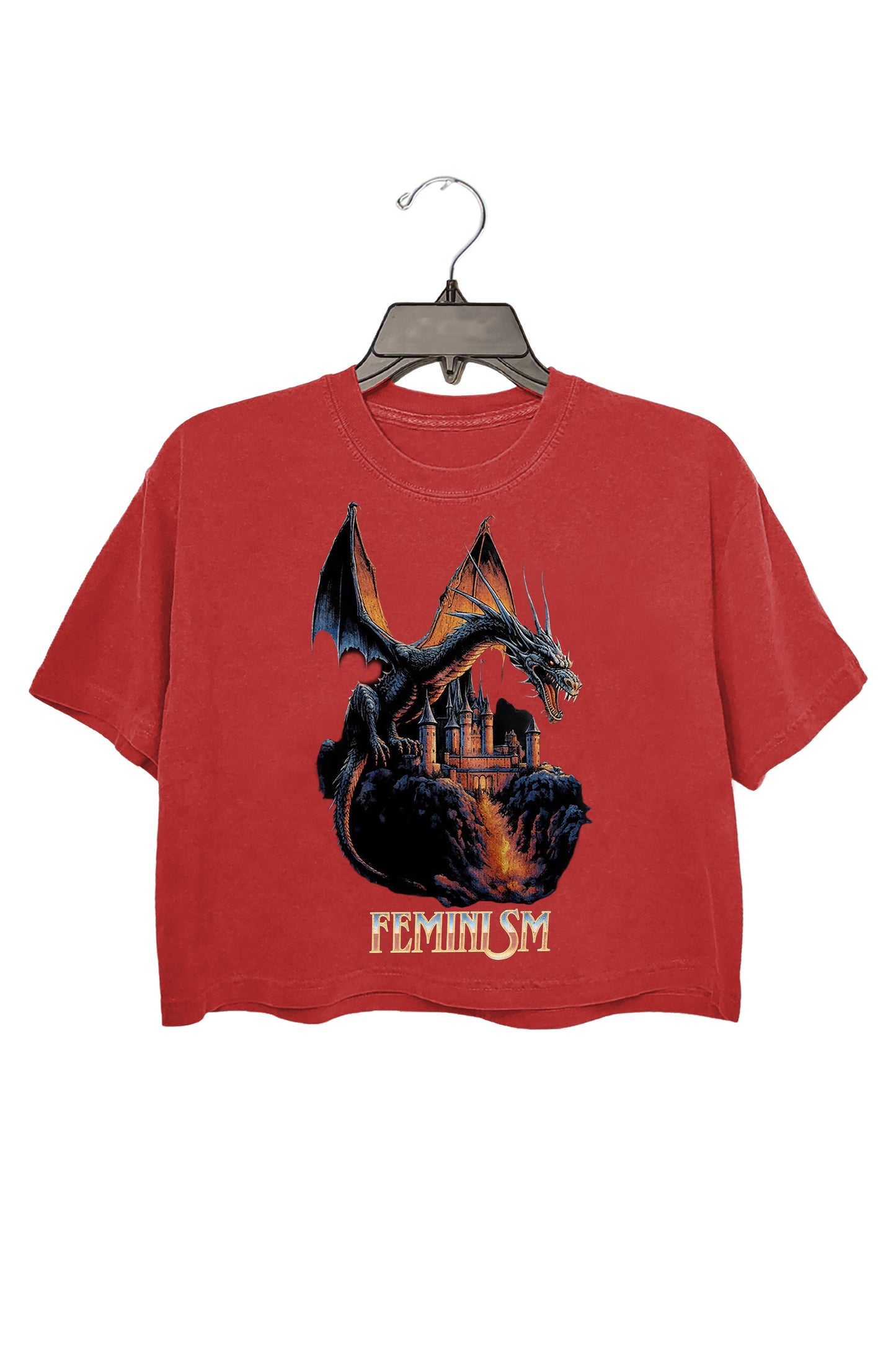 Feminism Dragon Fantasy Crop Shirt