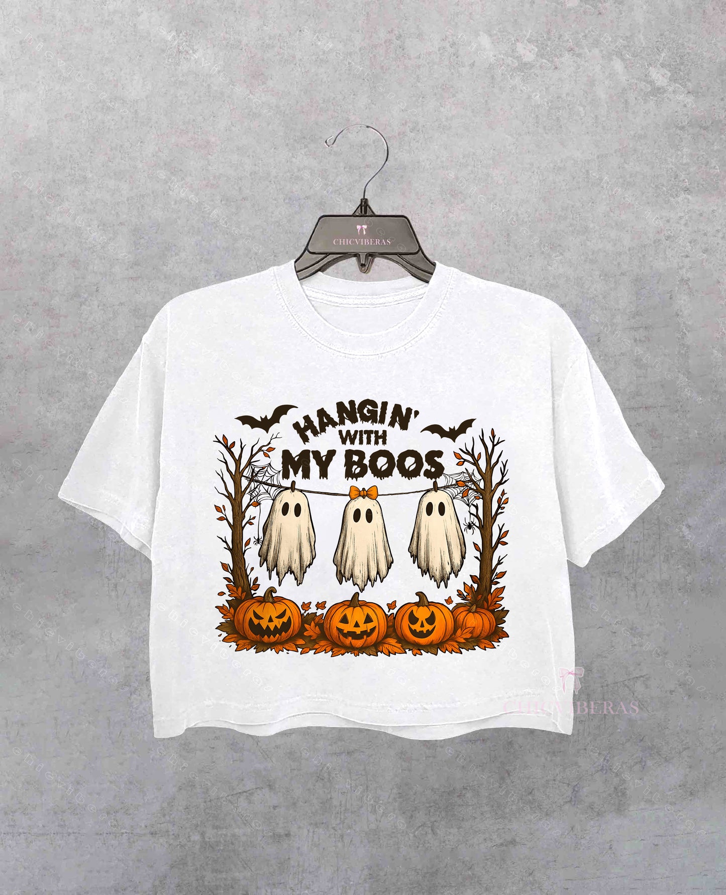 Hangin’ With My Boos Halloween Ghost Crop Shirt