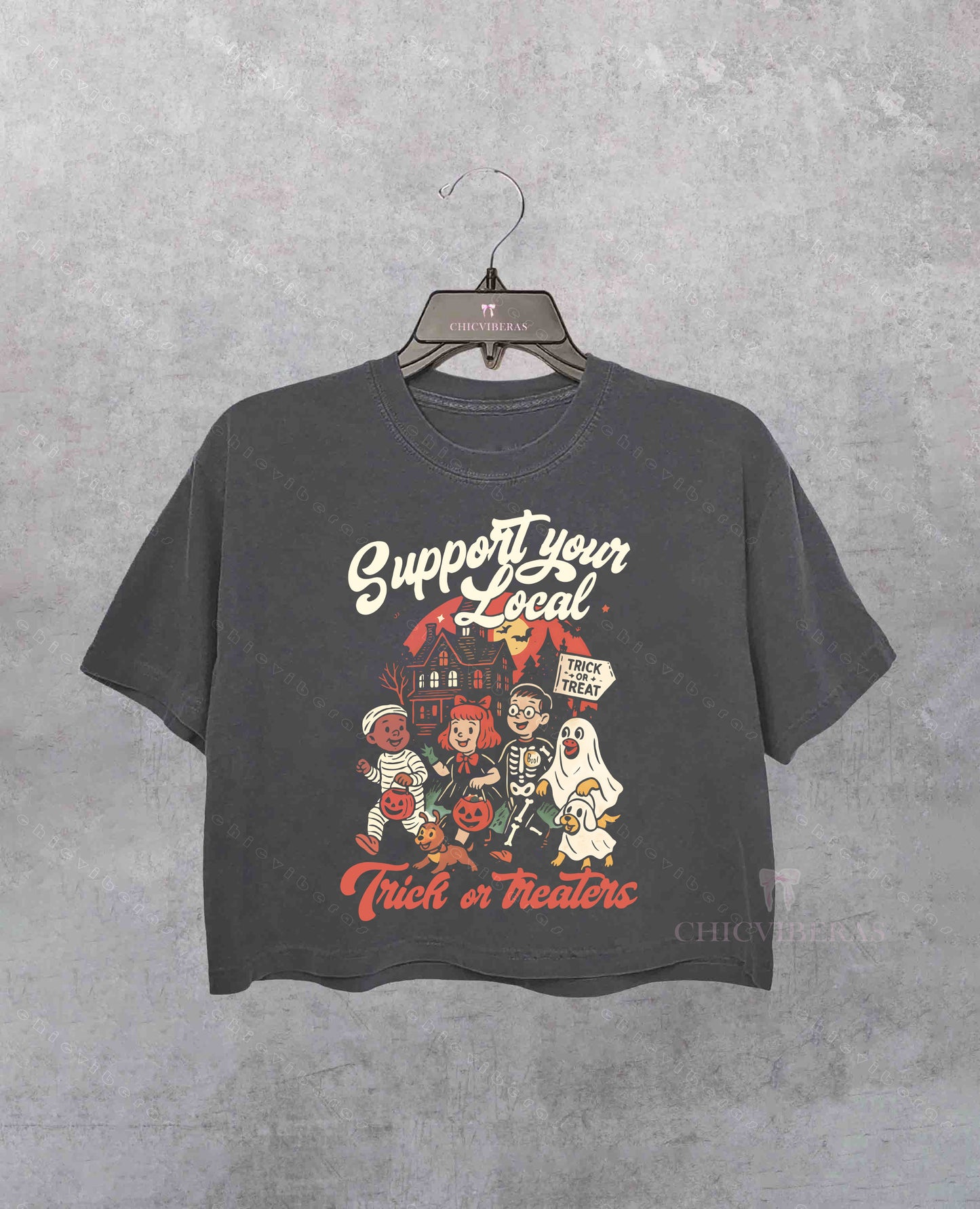 Support Your Local Trick or Treaters Crop Shirt