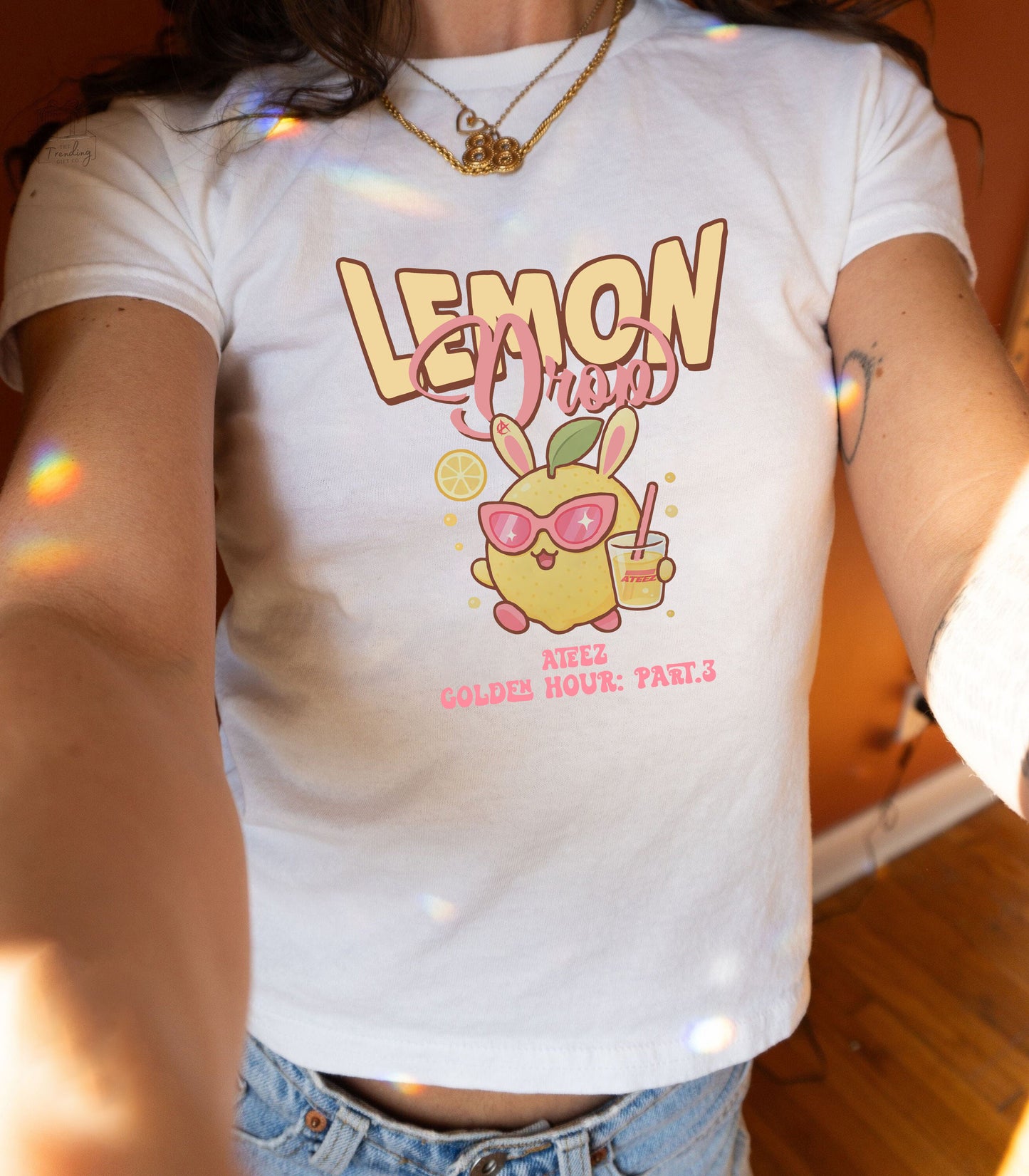 Retro Ateez Lemon Drop y2k Baby Tee