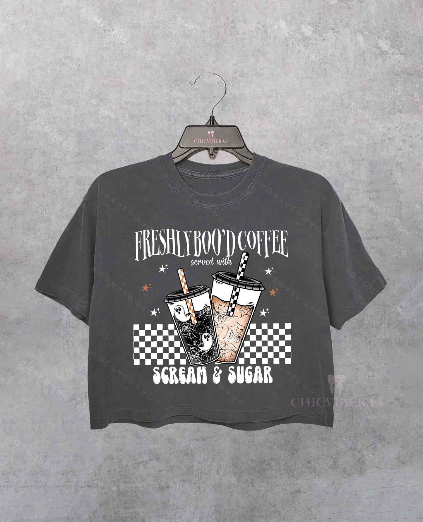 Freshly Boo’d Coffee Halloween Crop Shirt
