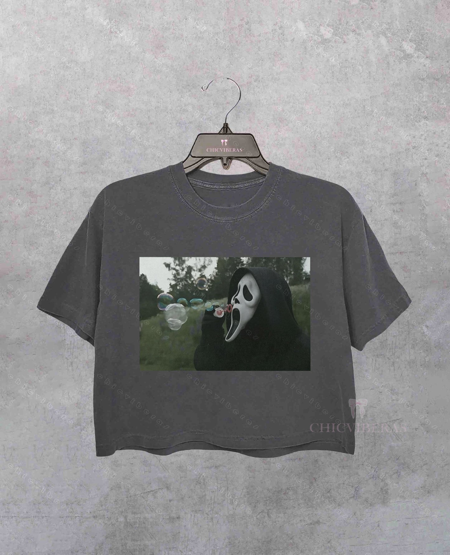 Vintage Ghostface Halloween Crop Shirt