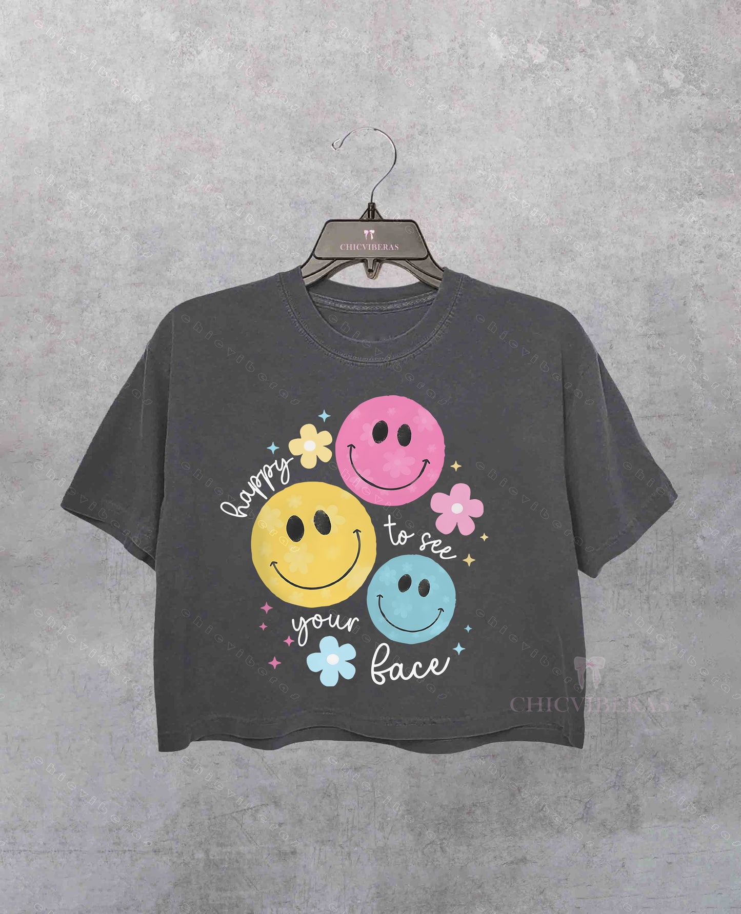 Happy To See Your Face Back To School Crop Shirt