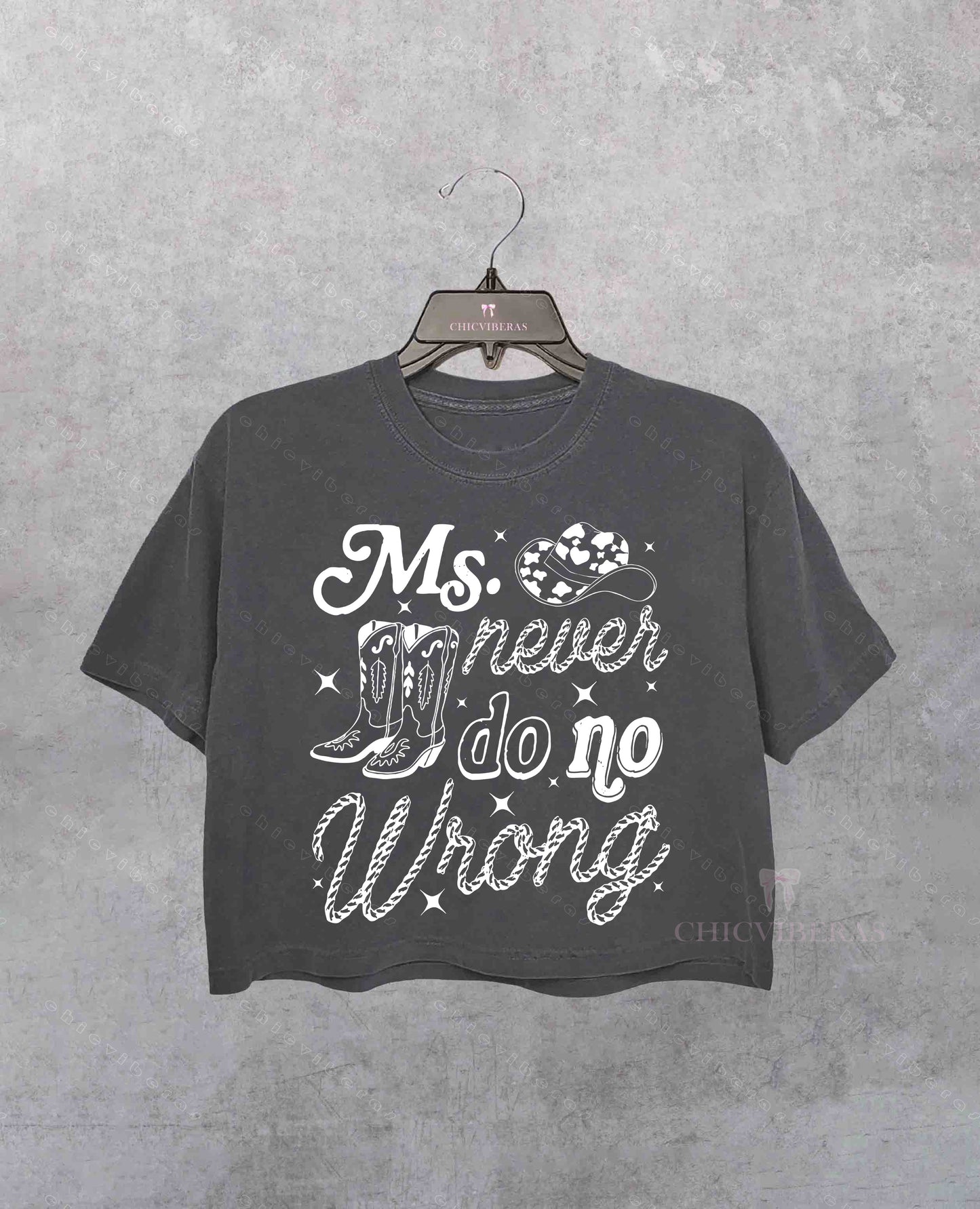 Ms Never Do No Wrong Country Concert Crop Shirt