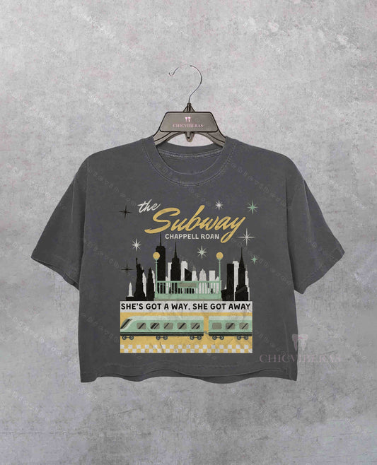 The Subway Chappell Music Lyrics Crop Shirt