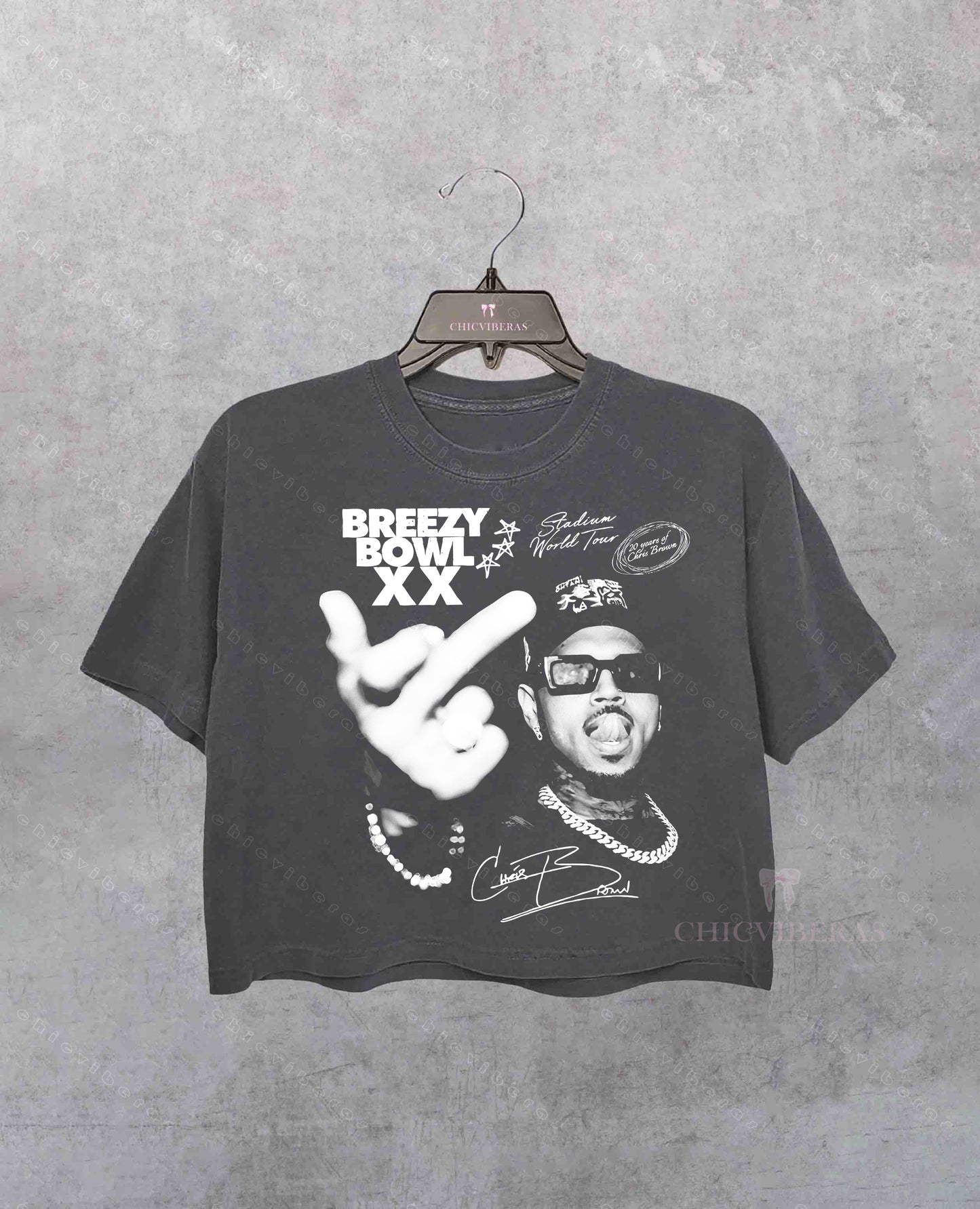 Chris Brown Tour Breezy Bowl XX Music Tour Crop Shirt