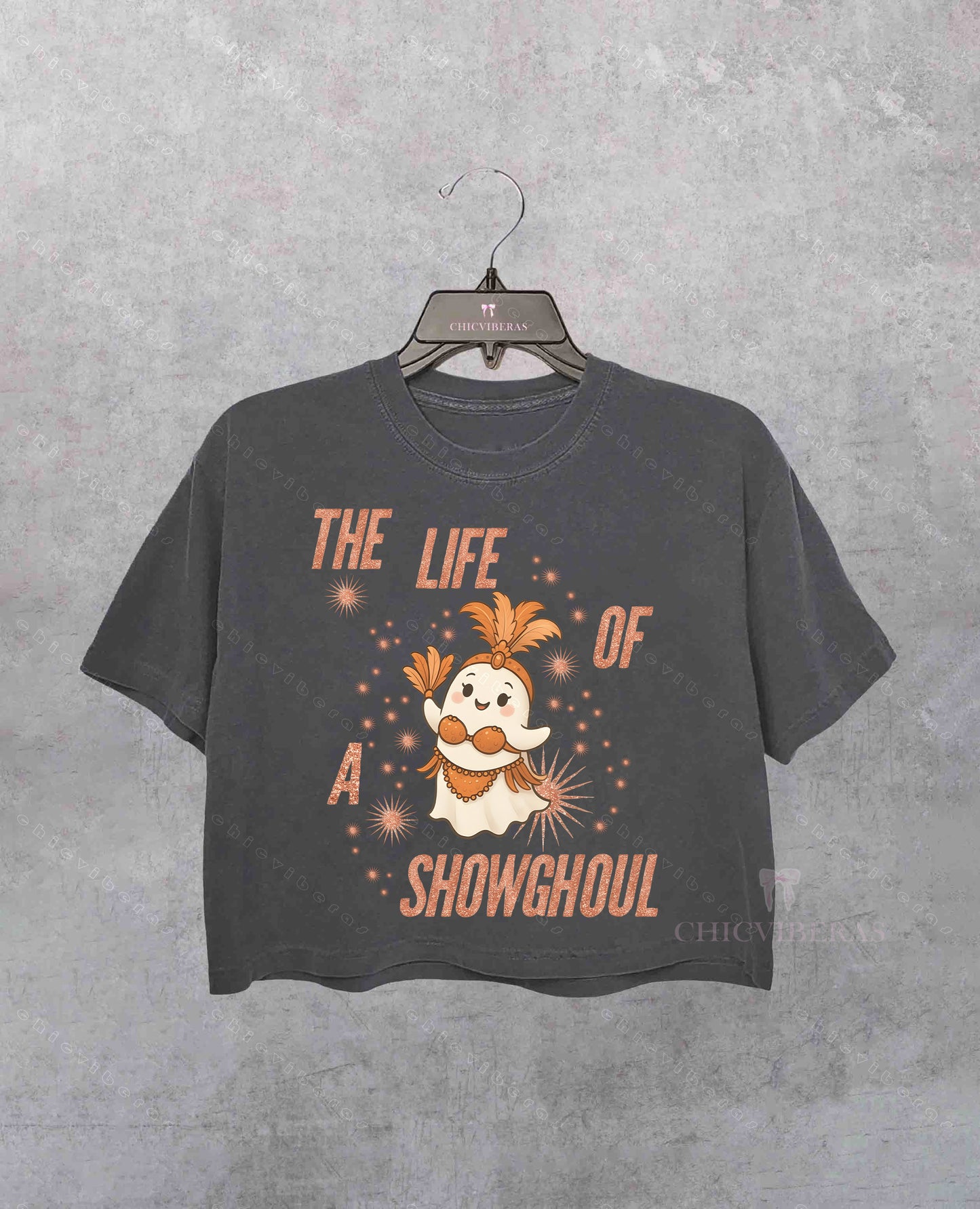 Showghoul Funny Ghost Crop Shirt