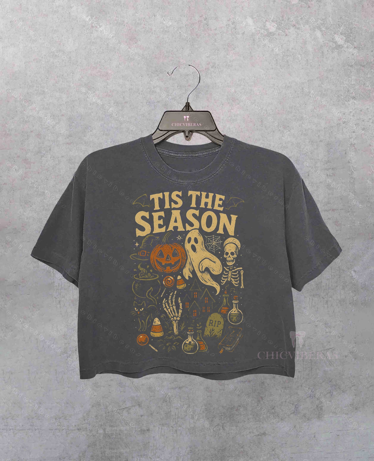 Tis' the Season Halloween Aesthetic Crop Shirt