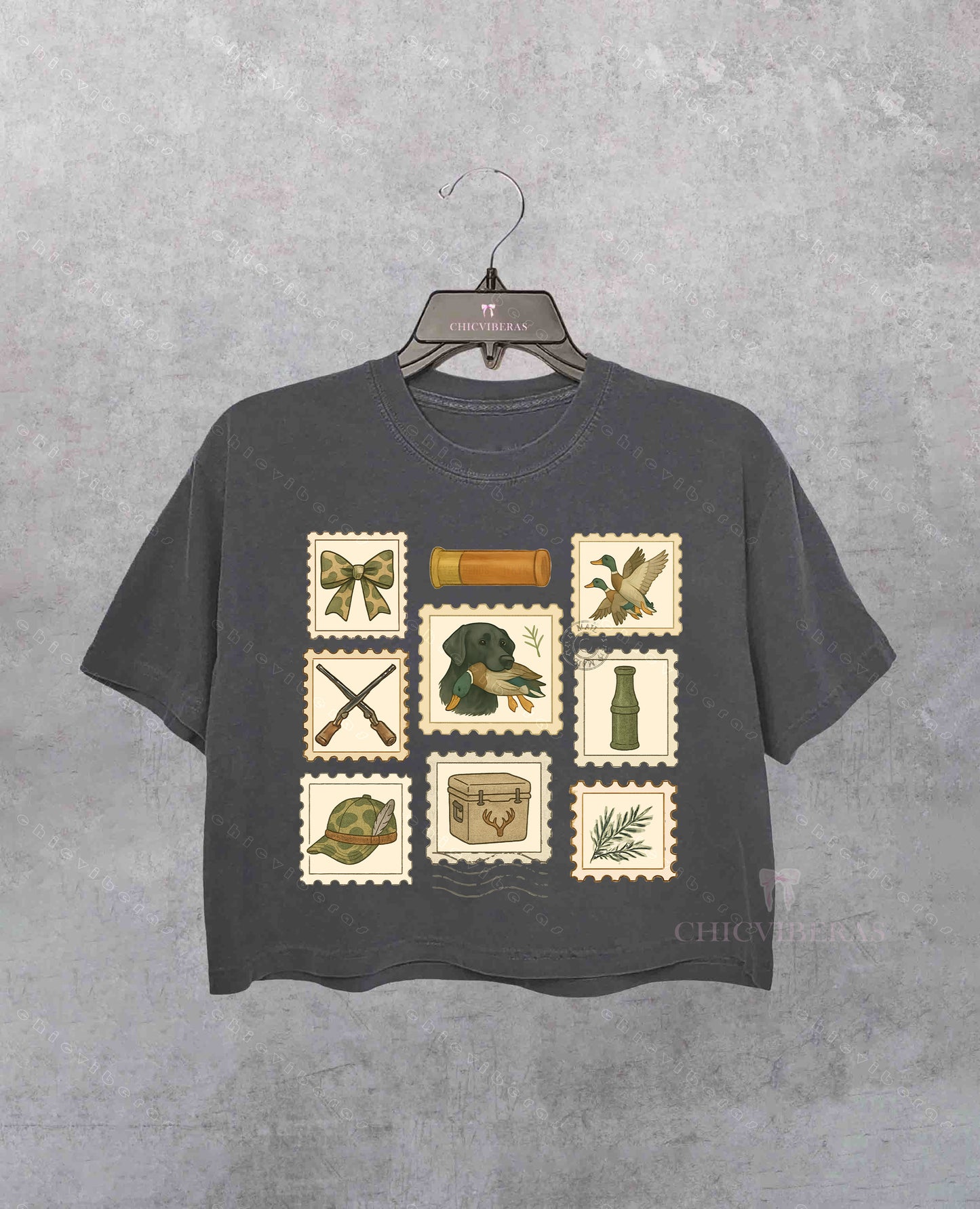 Hunting Girlfriend Preppy Camo Bows Crop Shirt