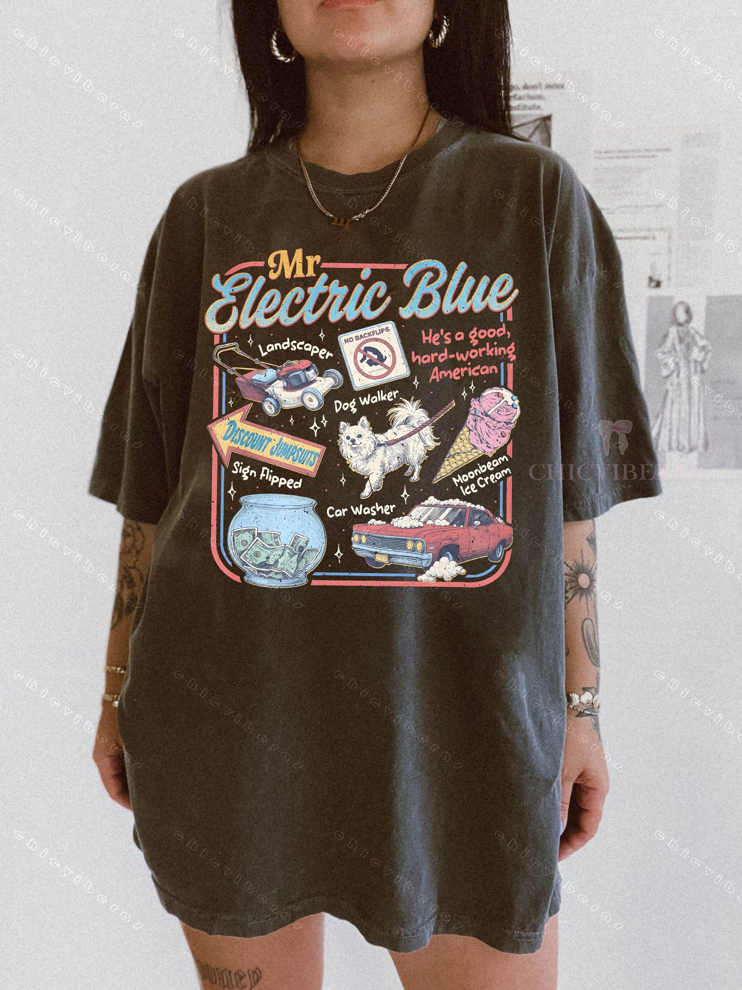 Mr Electric Blue Moonbeam Ice Cream Tee