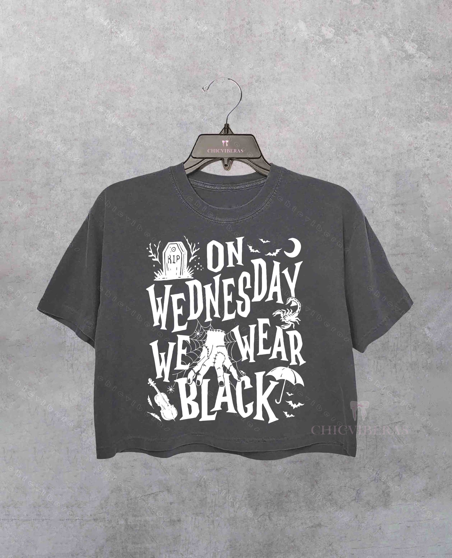 On Wednesdays We Wear Black Crop Shirt