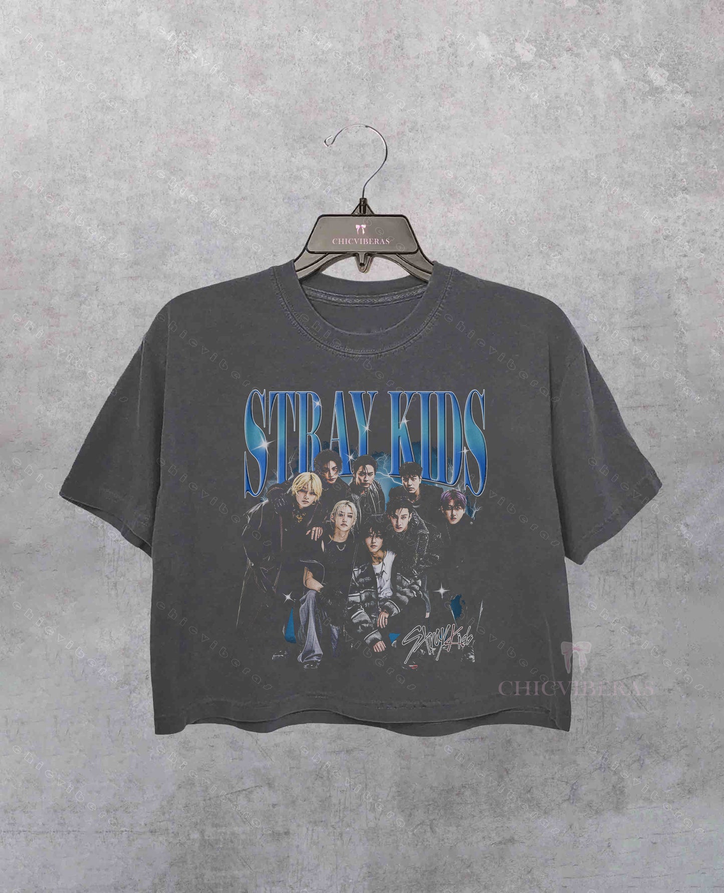 Vintage Stray Kids Music Crop Shirt