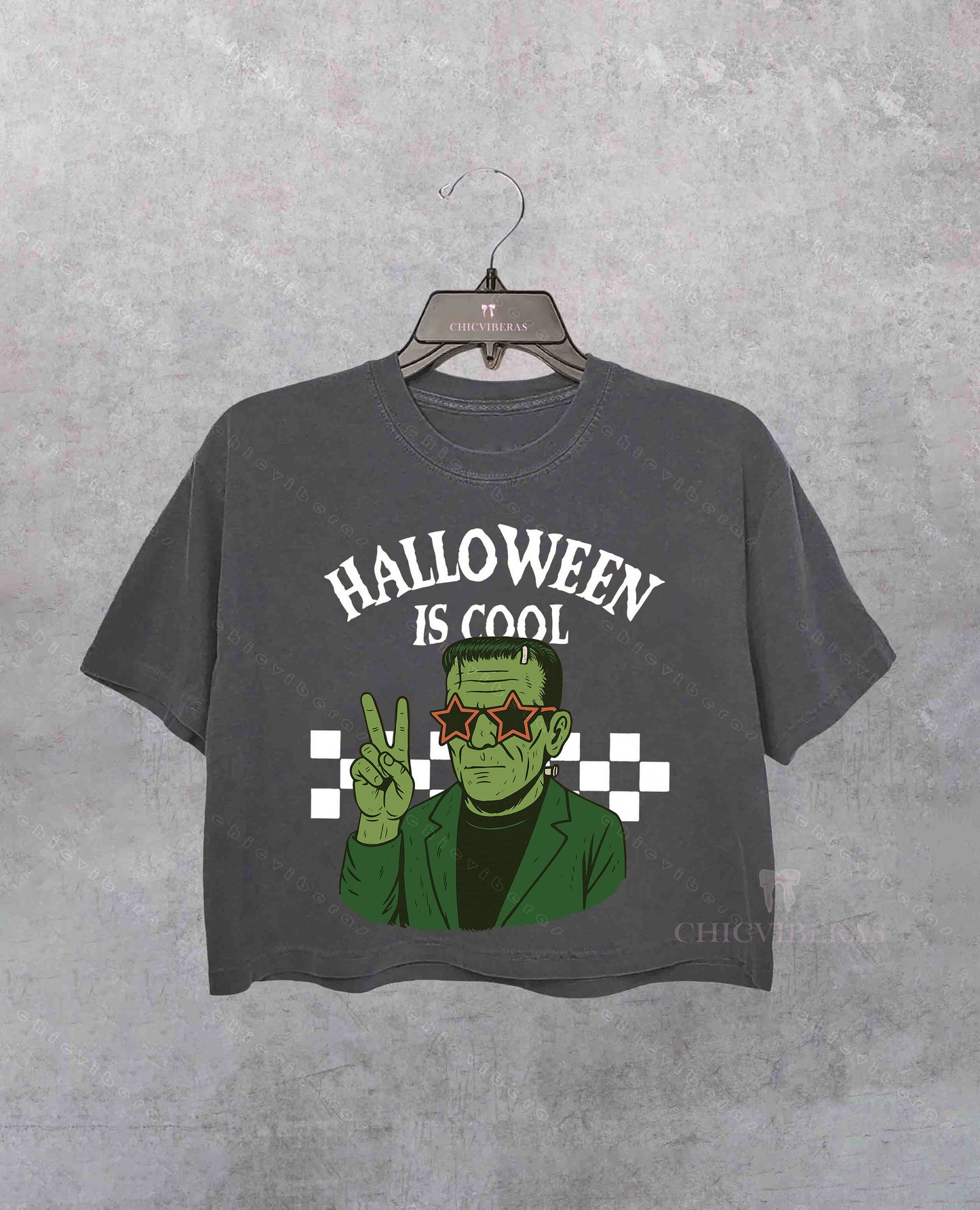 Frankenstein Halloween is Cool Crop Shirt