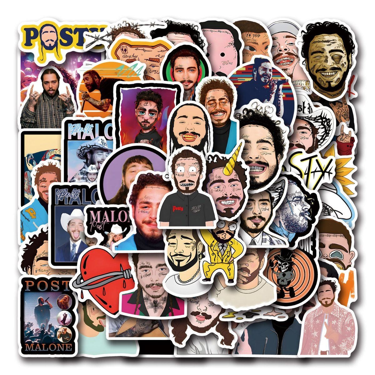 50 Pcs Post Malone Graffiti Stickers