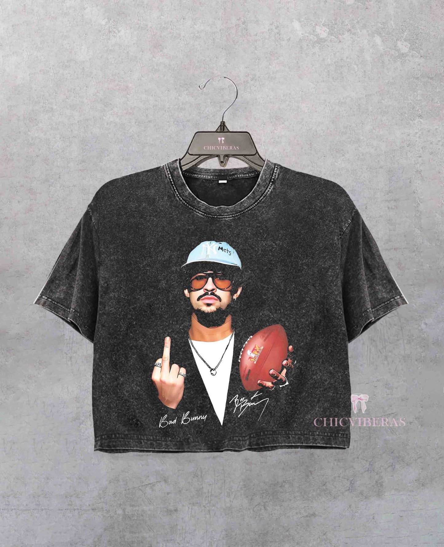 Middel Finger Bad Bunny Bowl LX 2026 Crop Shirt