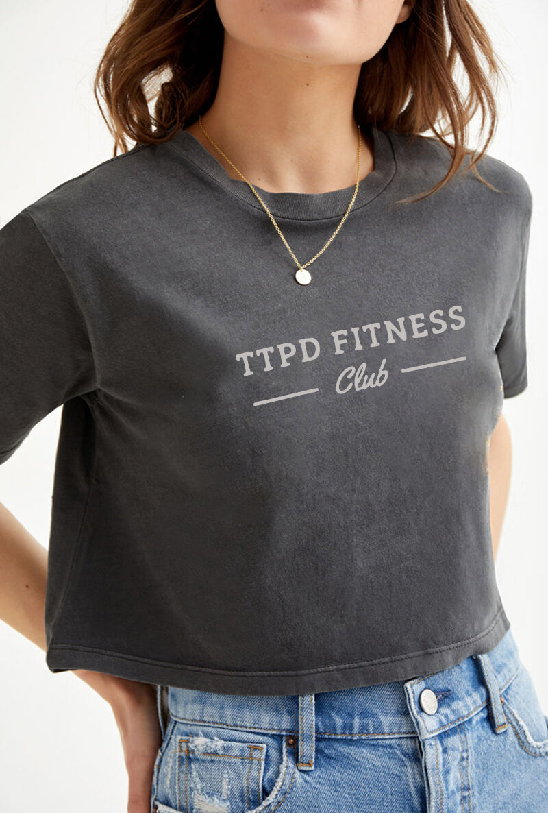 DOWN BAD crying at the gym Crop Shirt
