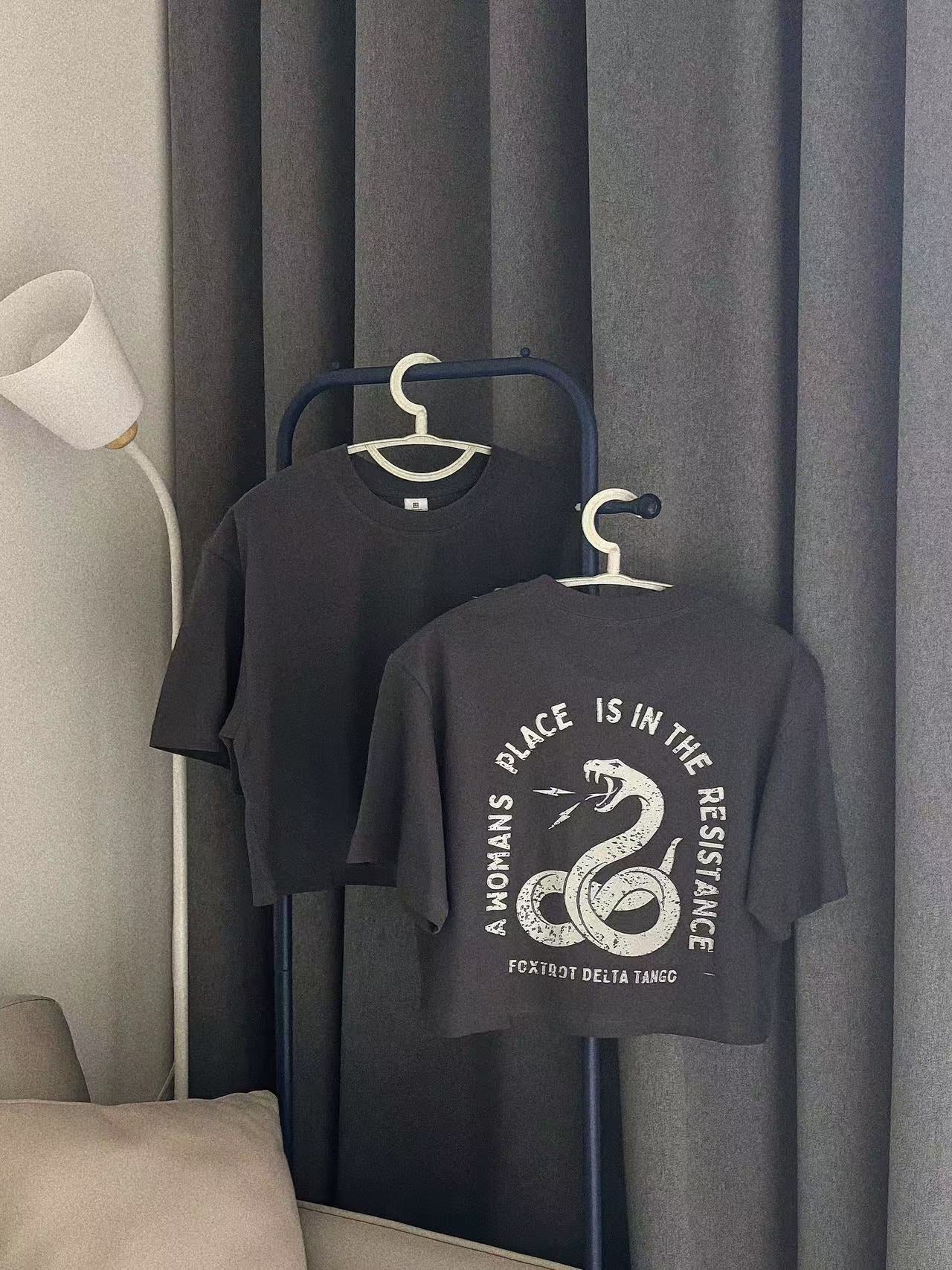A Womens Place Is In The Resistance Feminism Crop Shirt