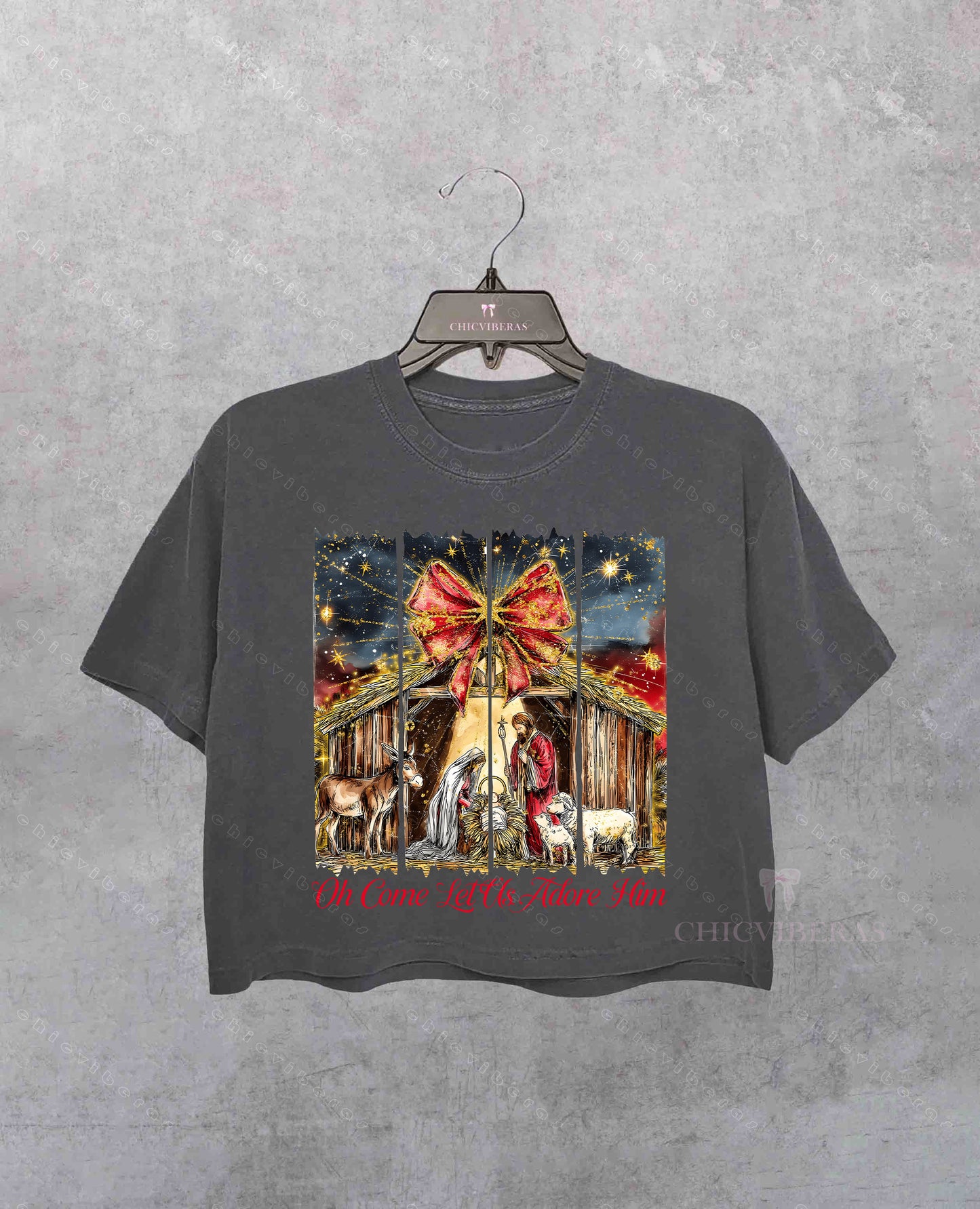 Christian Nativity Scene Crop Shirt