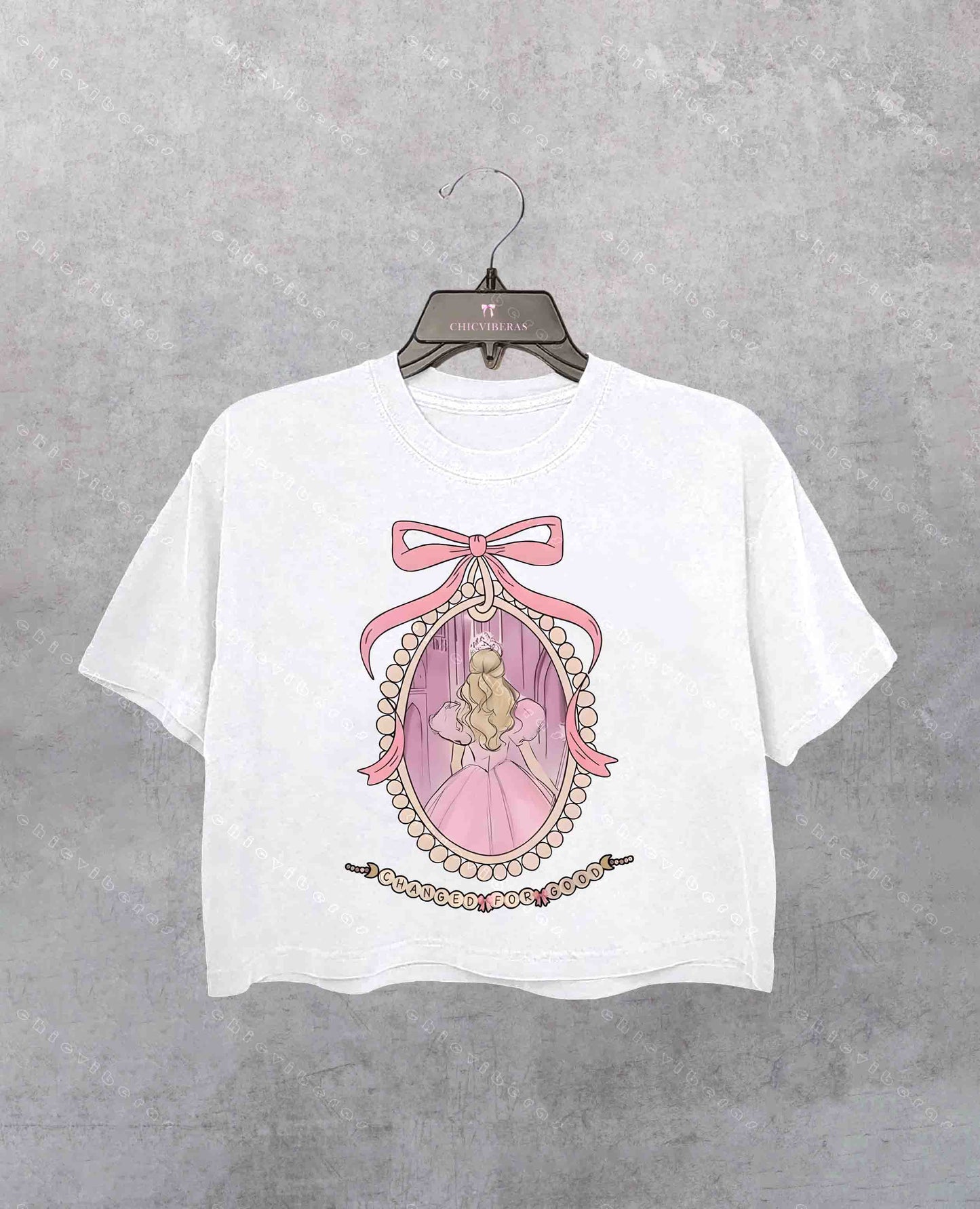 Wicked Movie Inspired Pink & Green Couple Crop Shirt