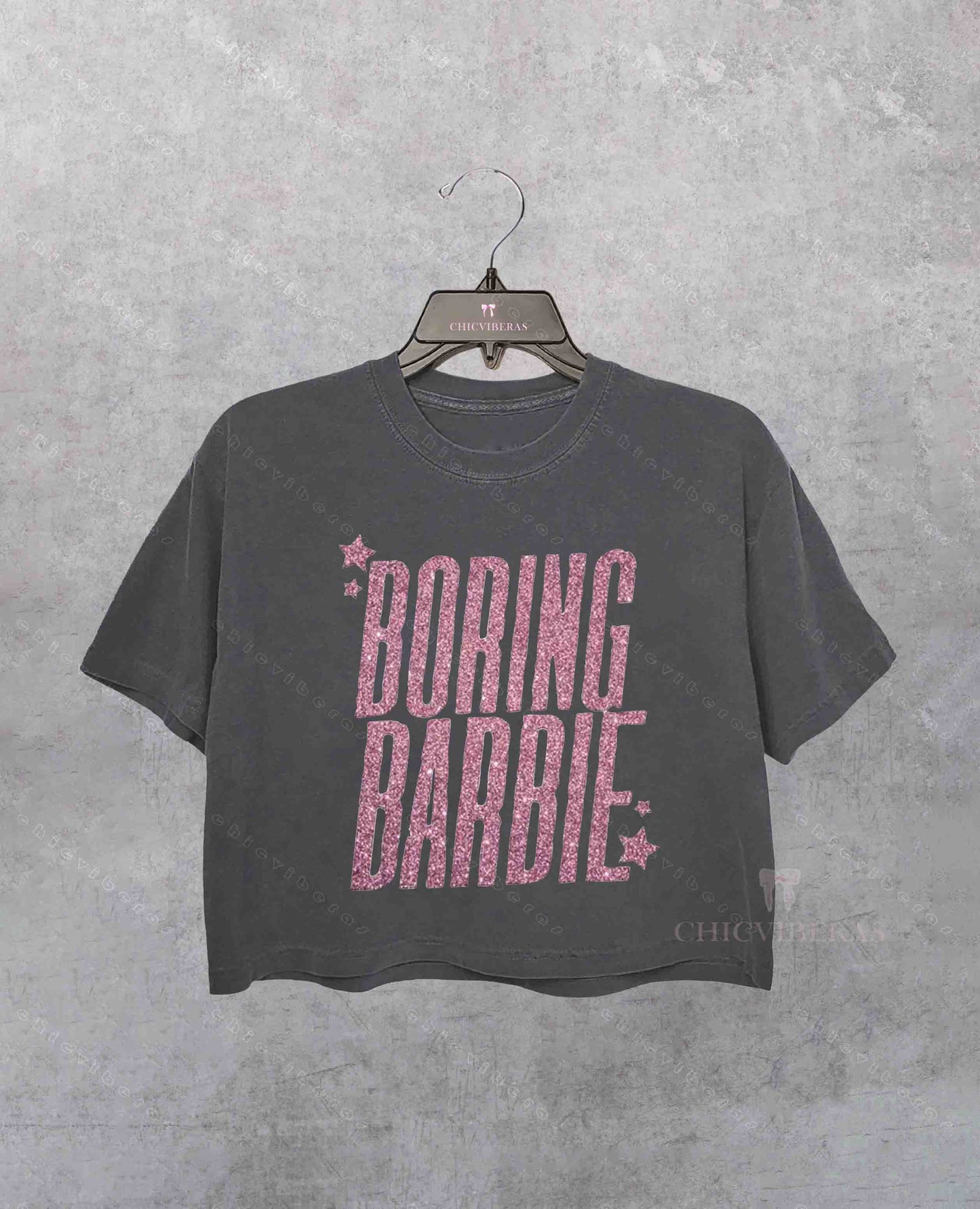 Boring Barbie Actually Romantic Lyric Inspired Crop Shirt