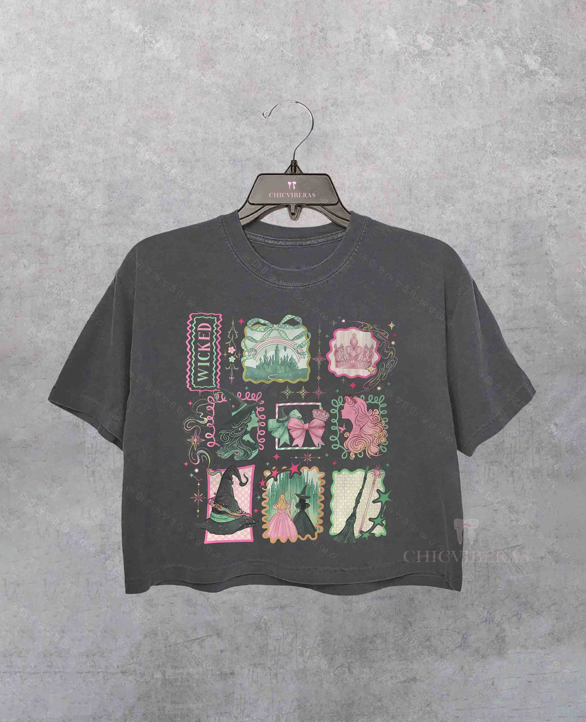 Retro Wicked Stamps Crop Shirt