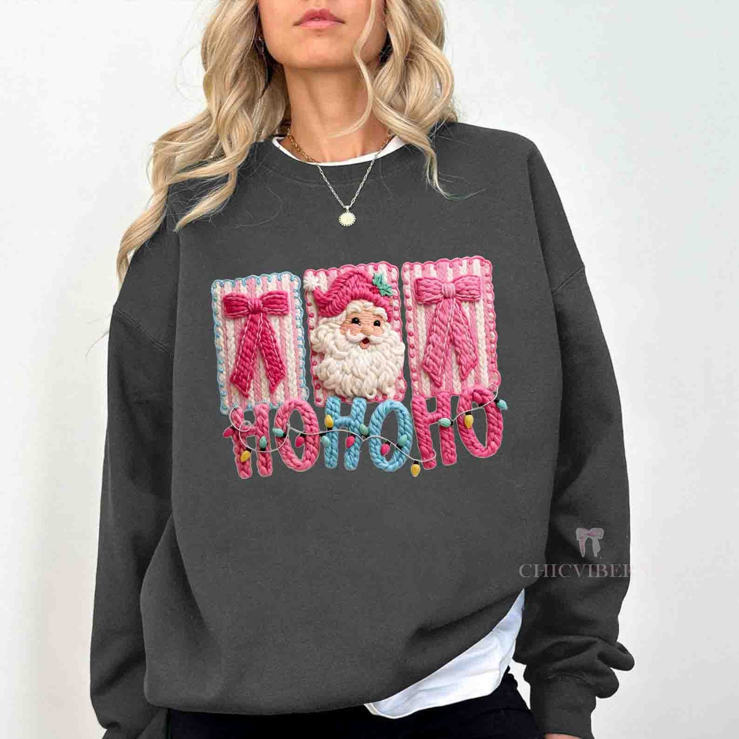 Yarn Christmas Ho Ho Ho Graphic Crewneck