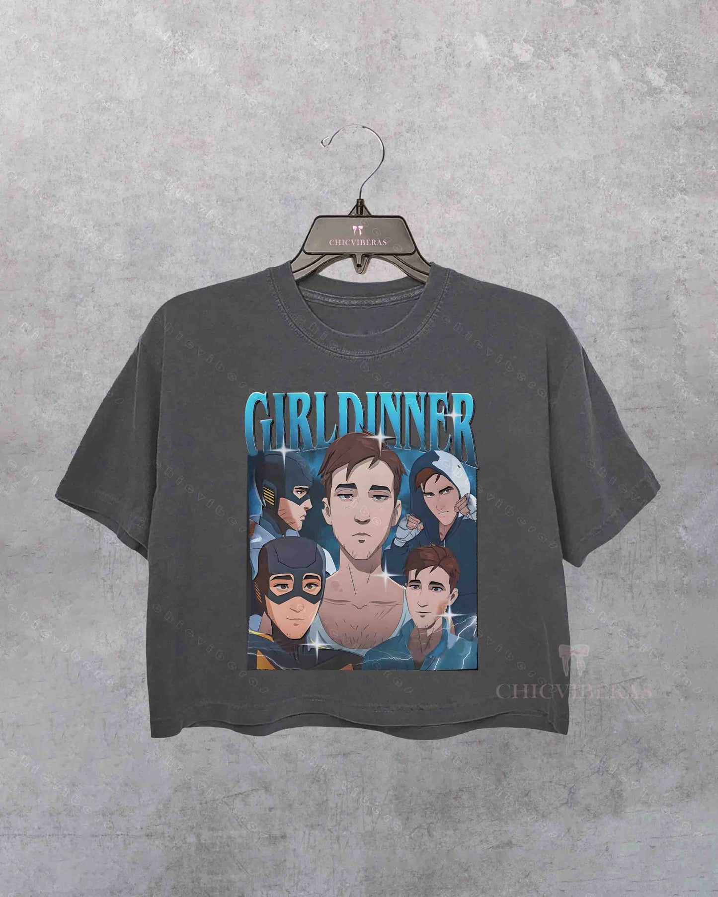 Girl Dinner Robert Robertson vintage Crop Shirt
