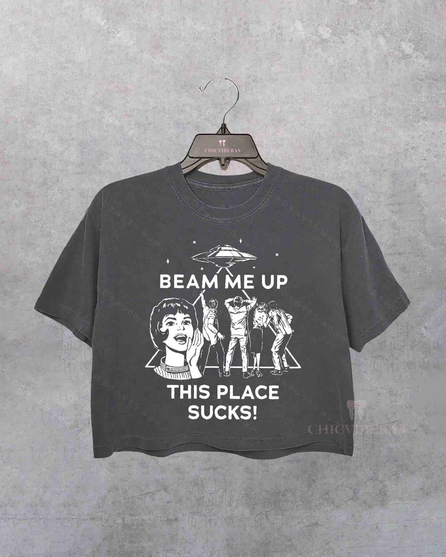 Robin Beam Me Up This Place Sucks Stranger Things Crop Shirt