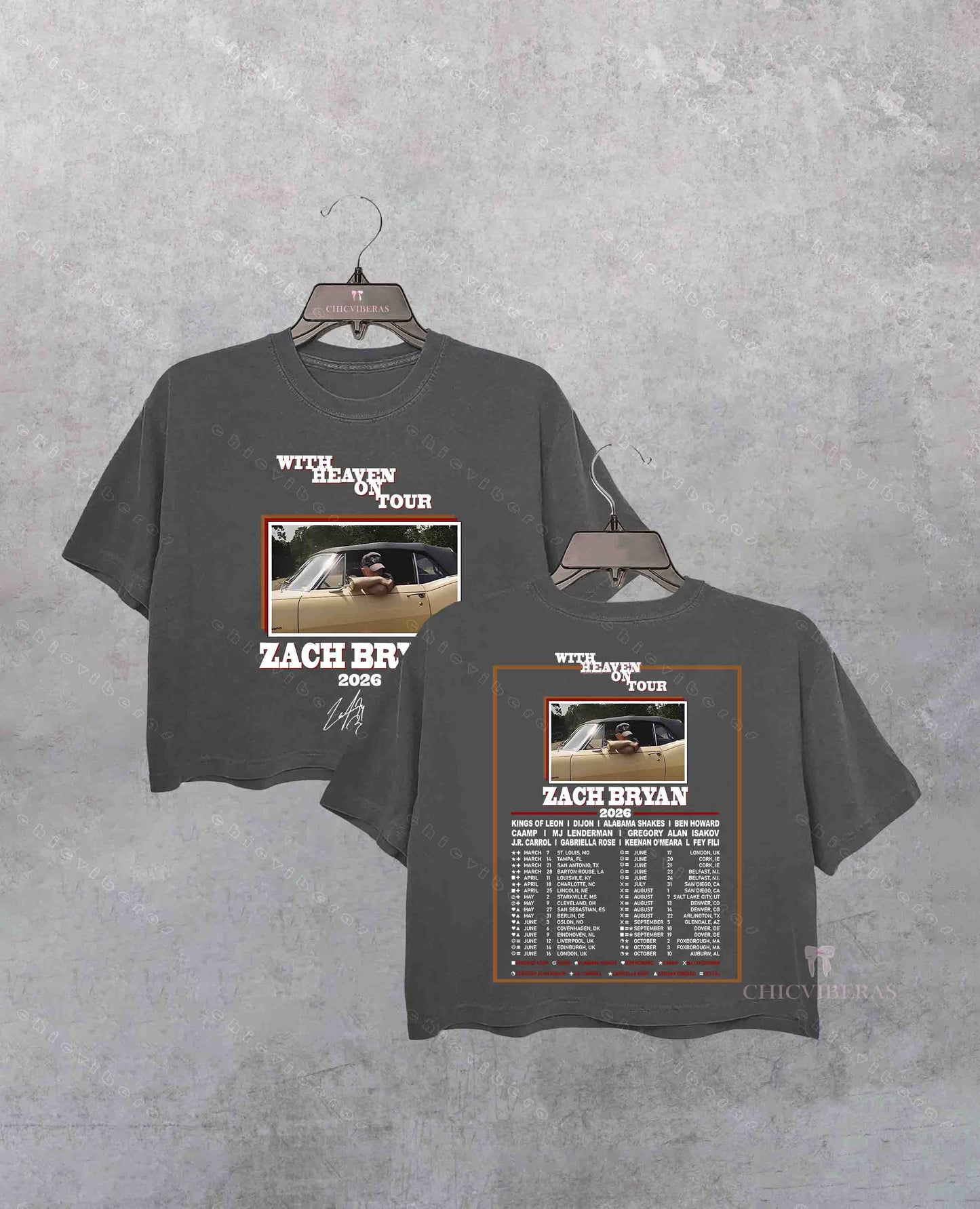 Limited Zach Bryan With Heaven On Tour 2026 Crop Shirt