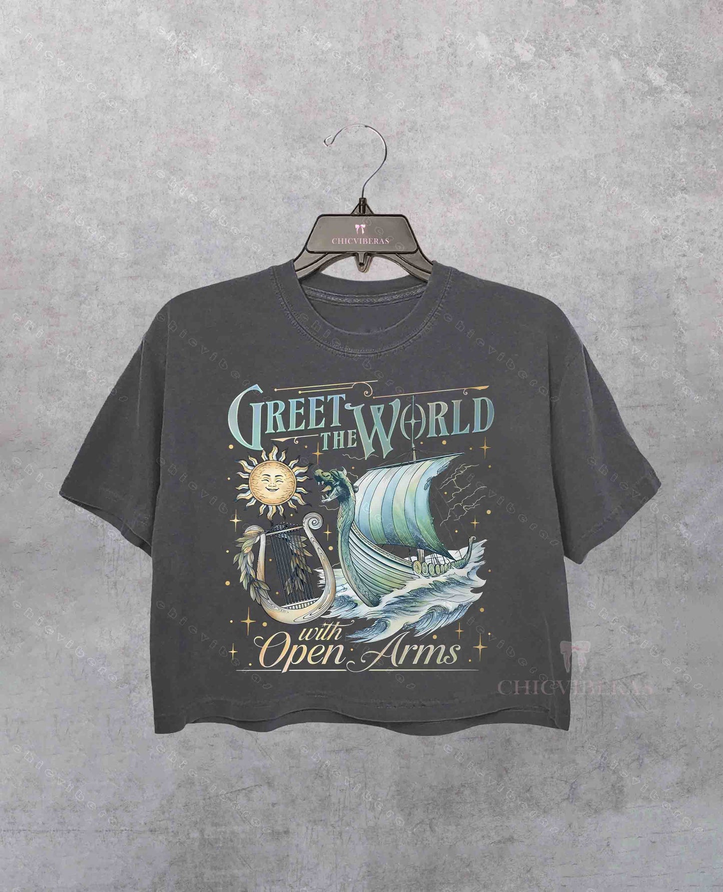 Greet the World With Open Arms Bookish Crop Shirt