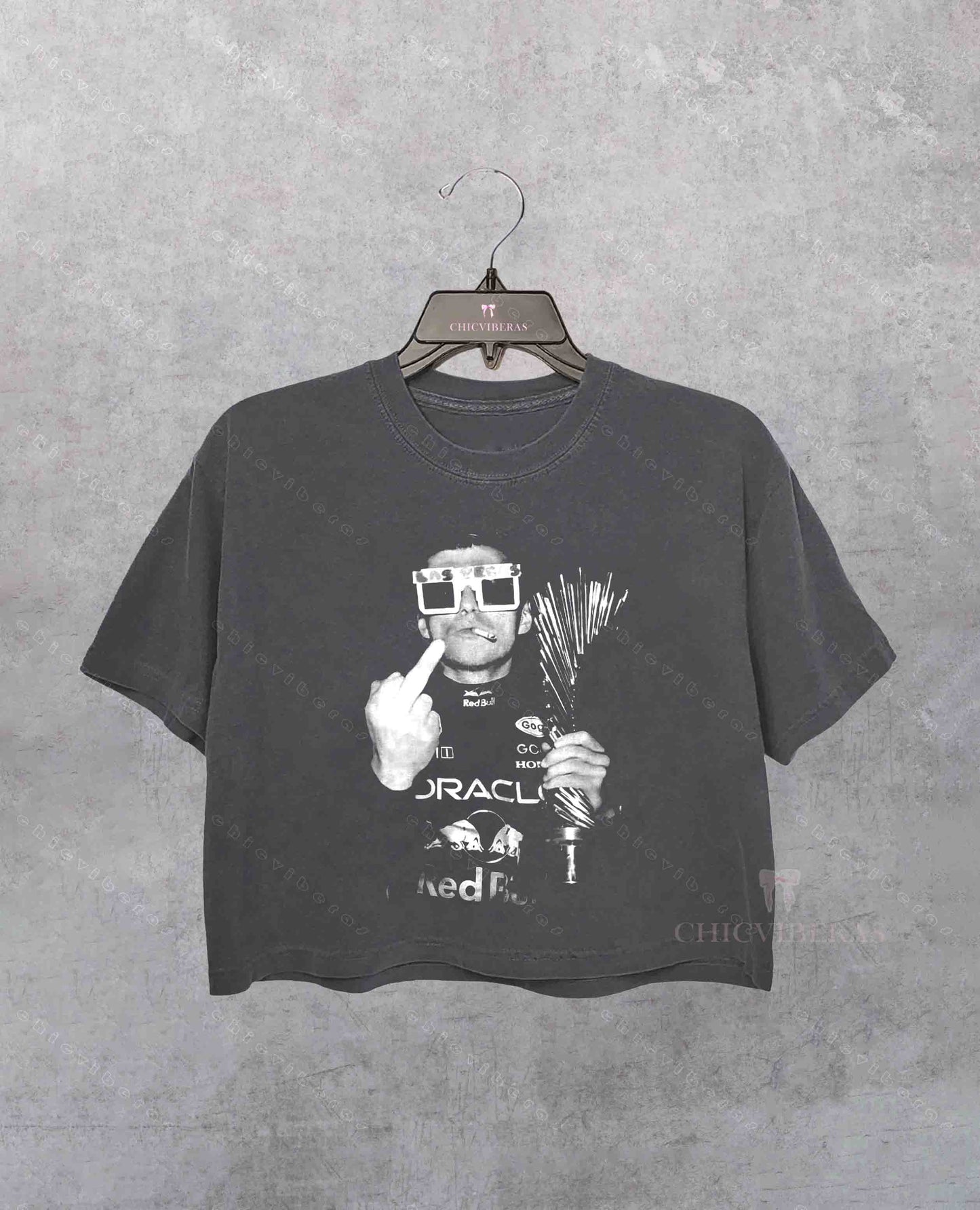 Max Verstappen Sunglasses Middle Finger Crop Shirt