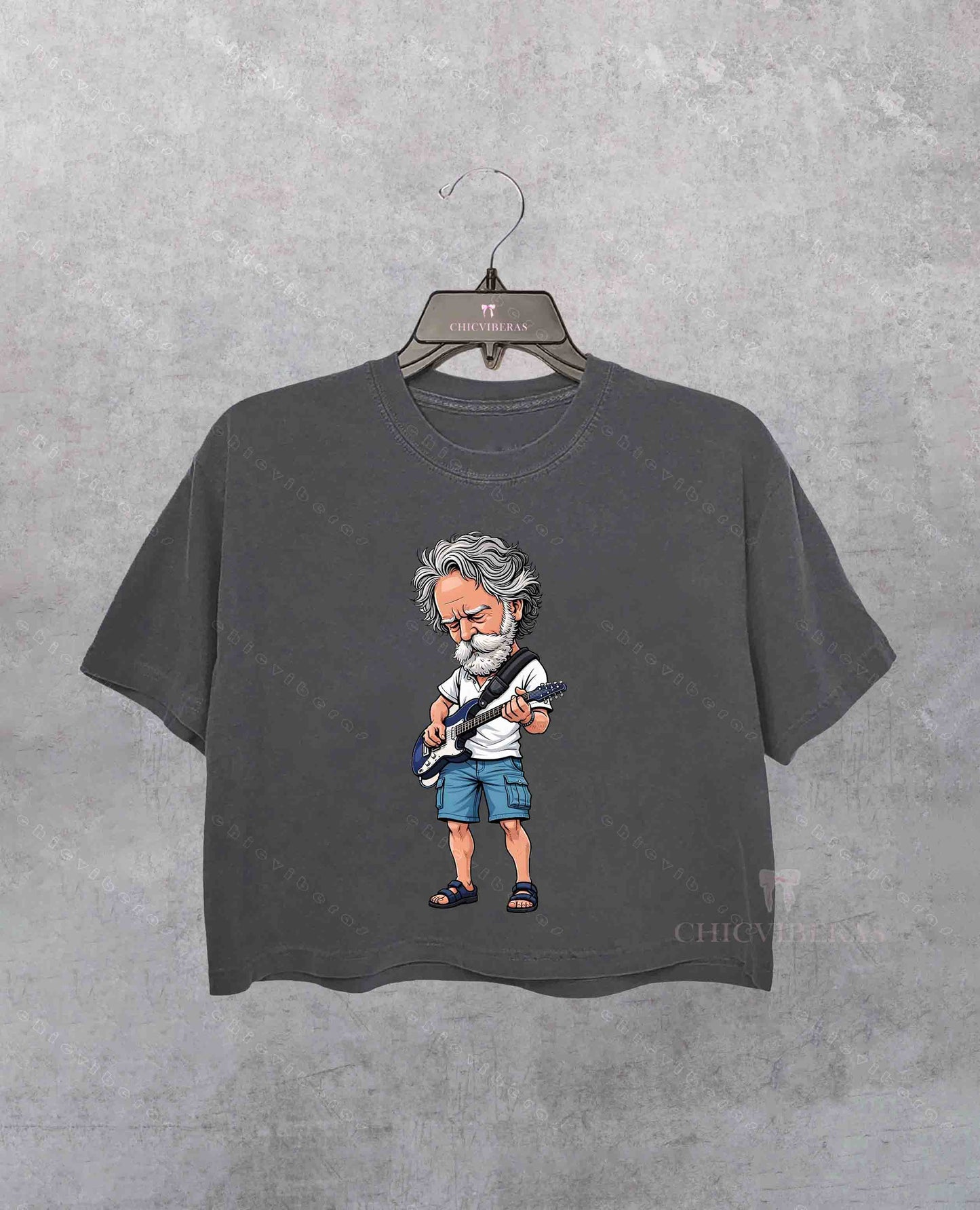 Bob Weir Guitar Illustration Crop Shirt