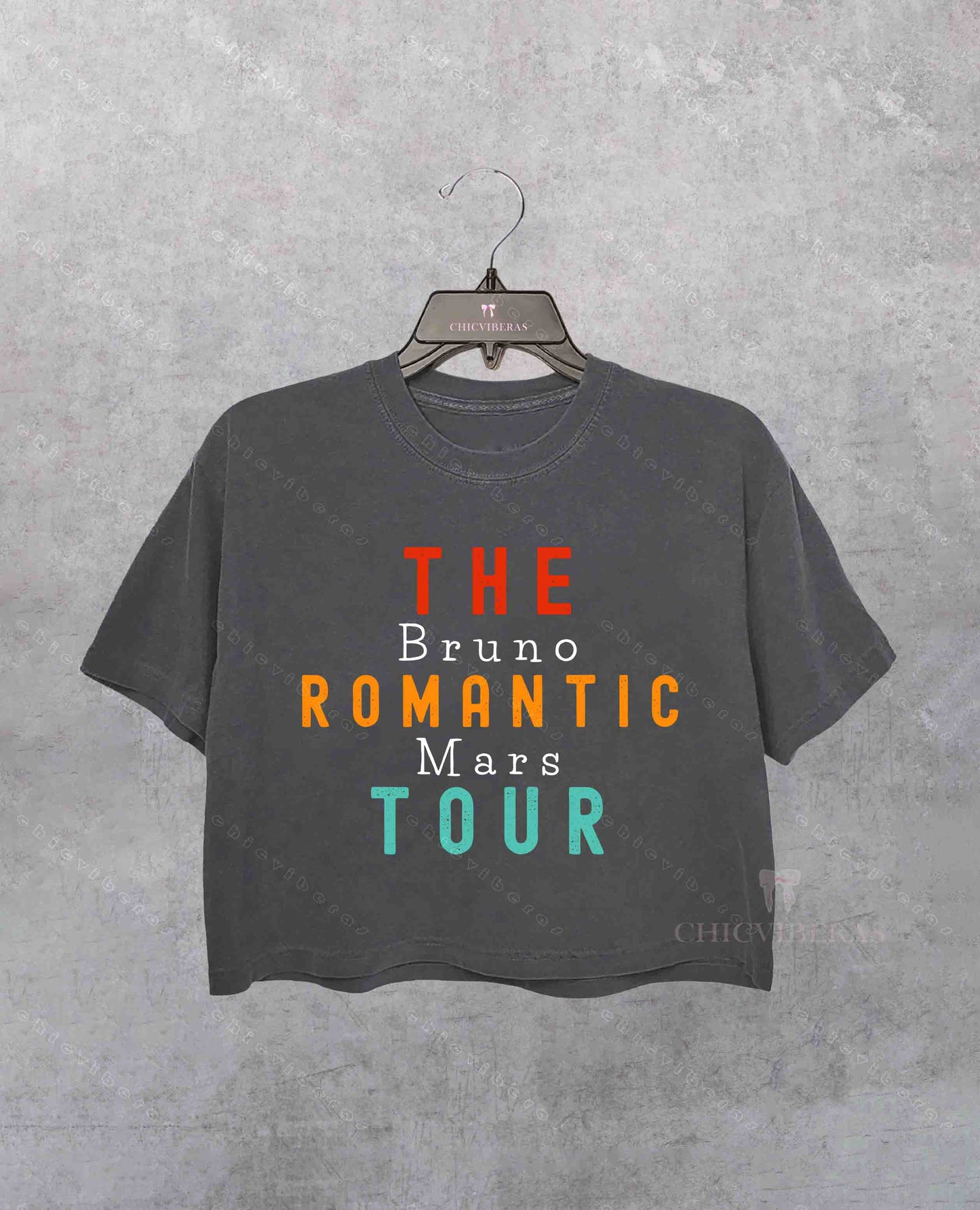 Bruno Mars Retro Text Crop Shirt