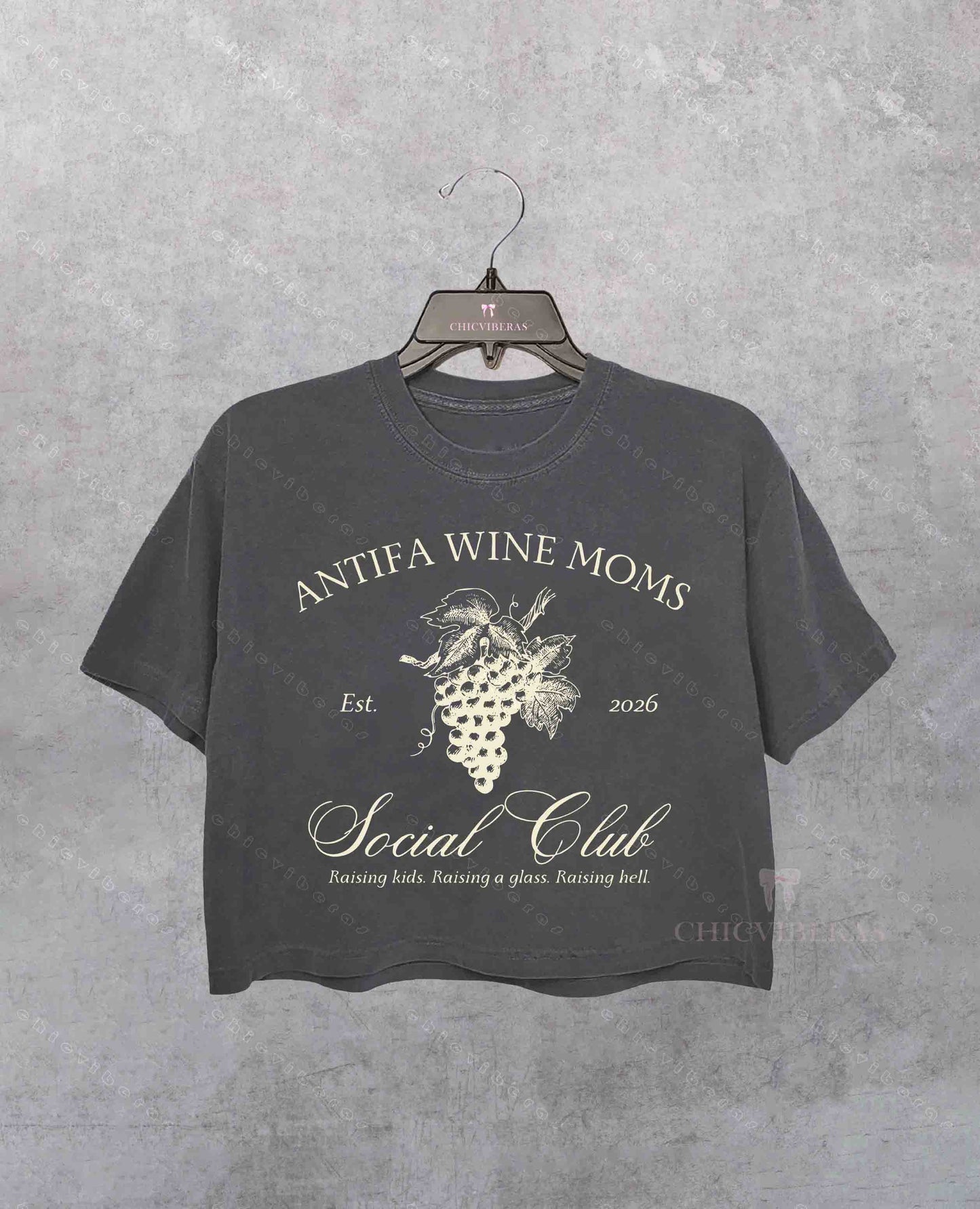 Antifa Wine Mom Crop Shirt