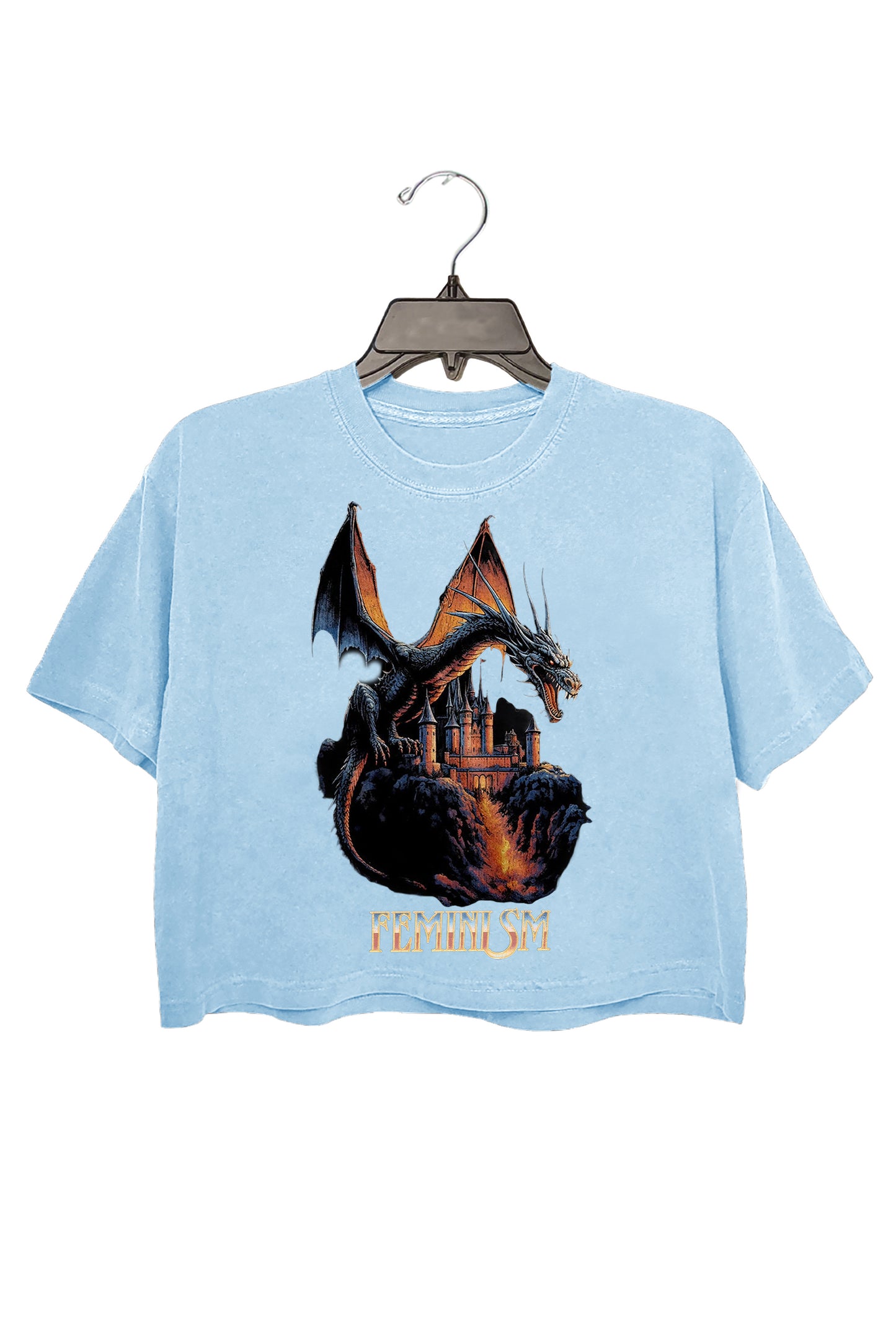 Feminism Dragon Fantasy Crop Shirt
