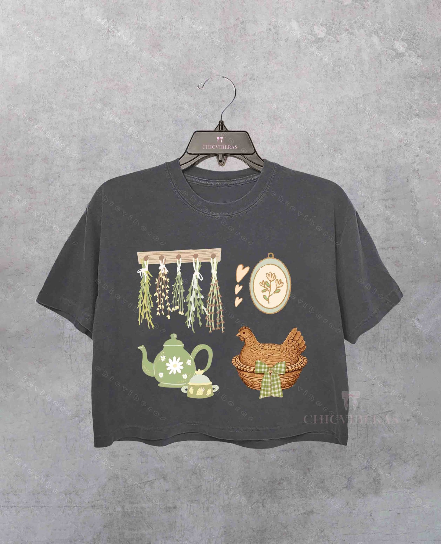 Grandma Core Hen In Nest Crop Shirt