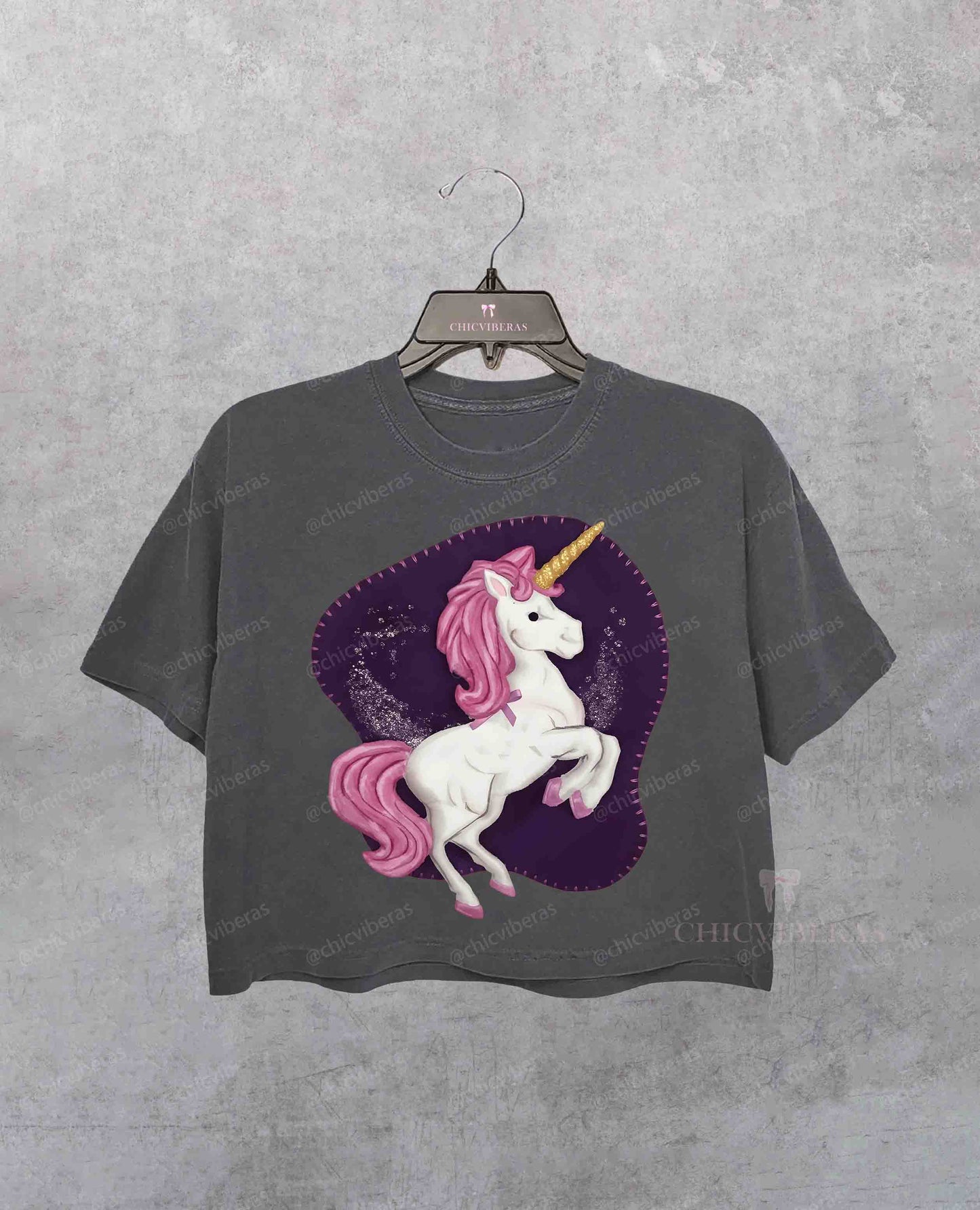 HD Y2K Lizzie Unicorn Crop Shirt