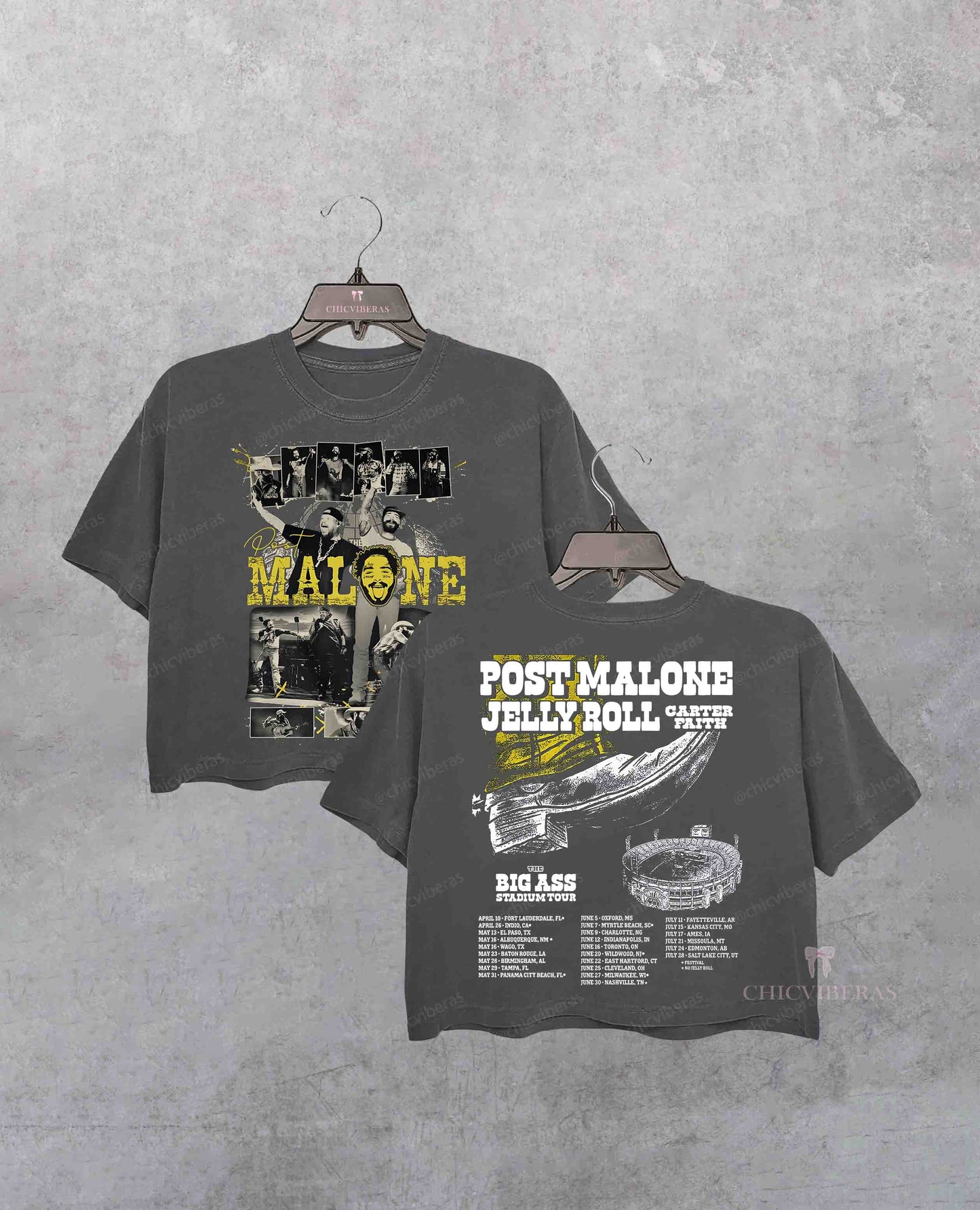 Post Malone Jelly Roll Big Ass Stadium Tour Crop Shirt