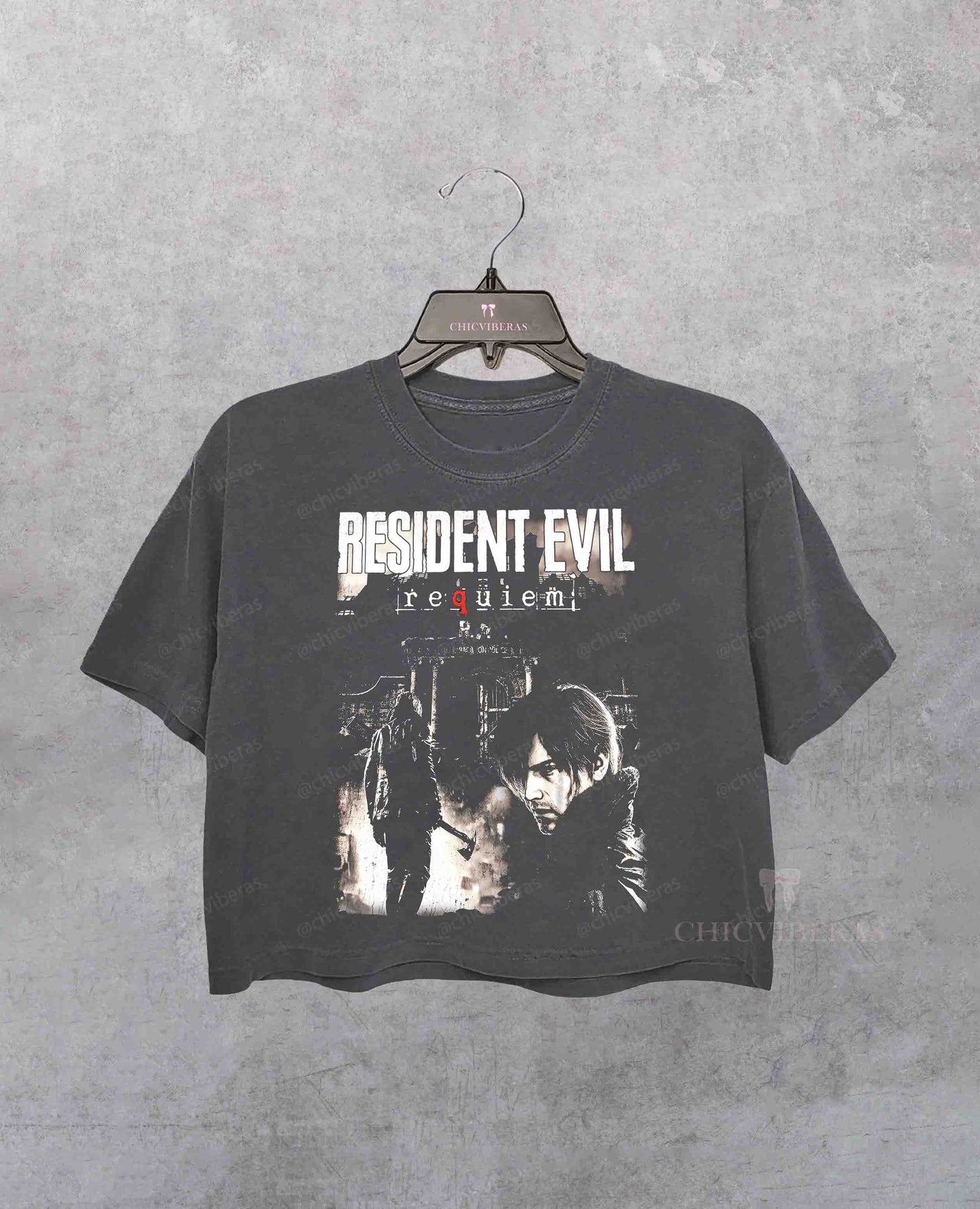 Limited Distressed Leon Kennedy Fan Crop Shirt