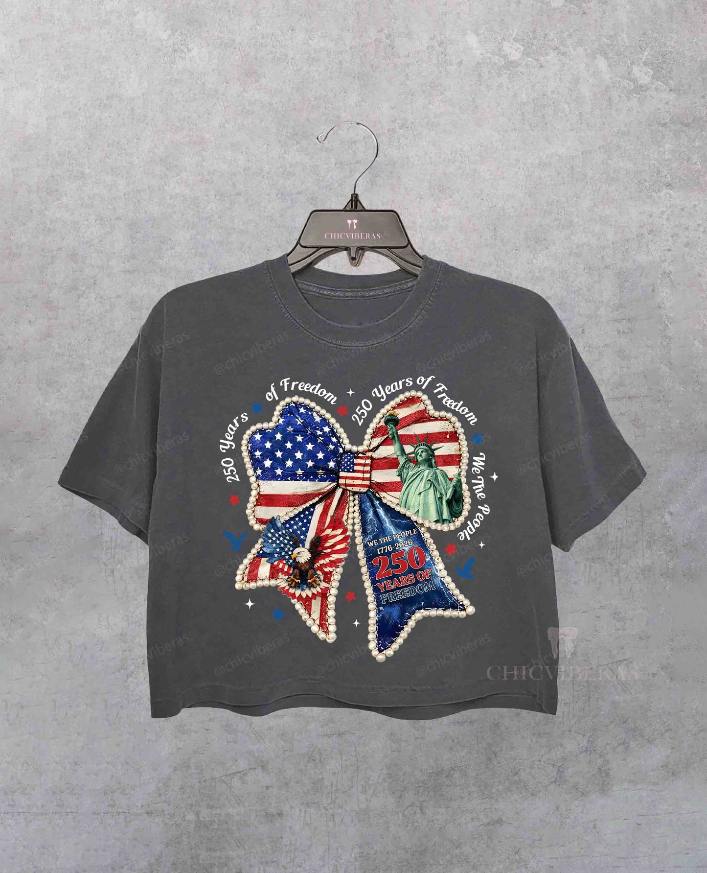 Patchwork Coquette 250 Years Of Freedom Crop Shirt